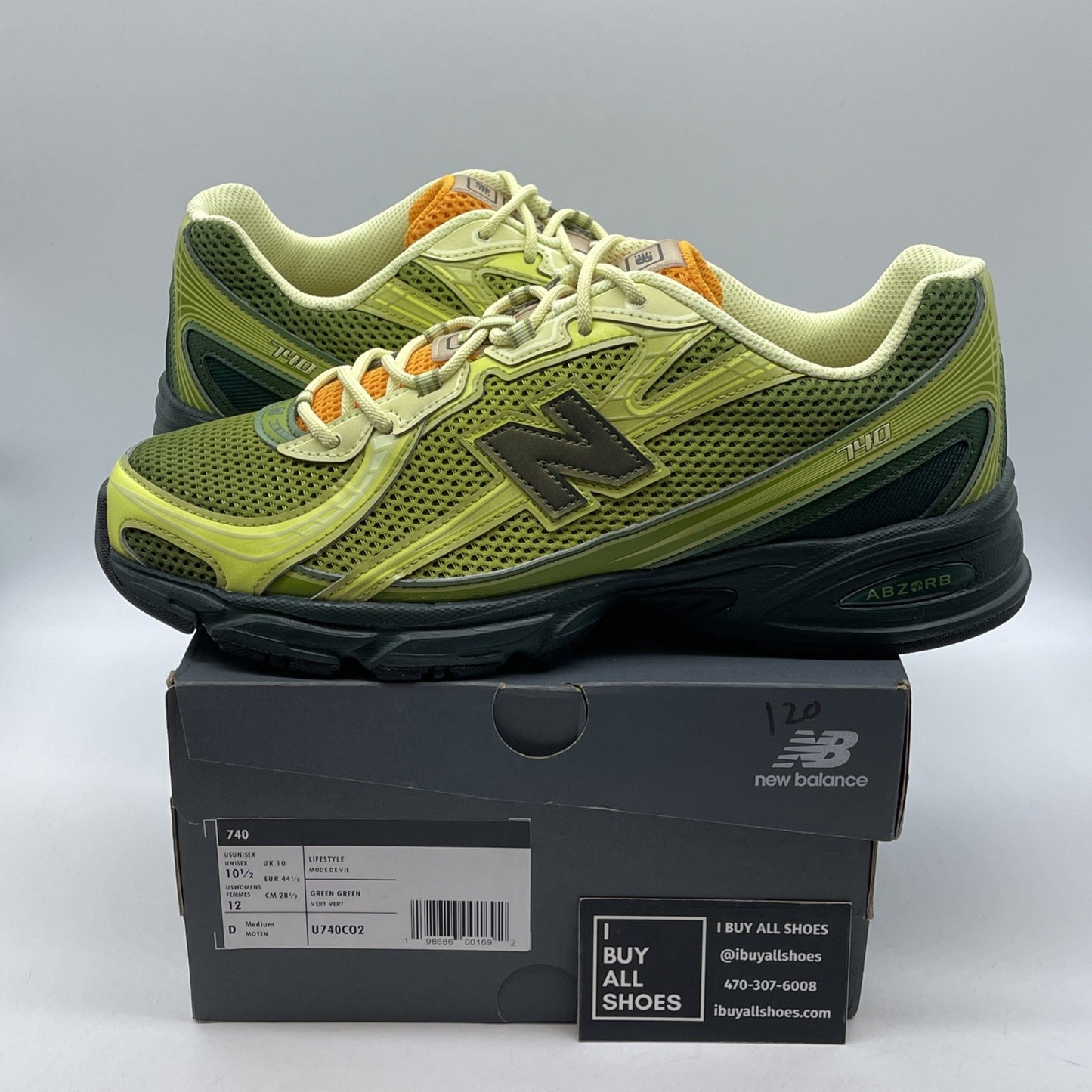 Size 10.5 - New Balance Concepts x 740 Brut Green Suede Leather (U740CO2)
