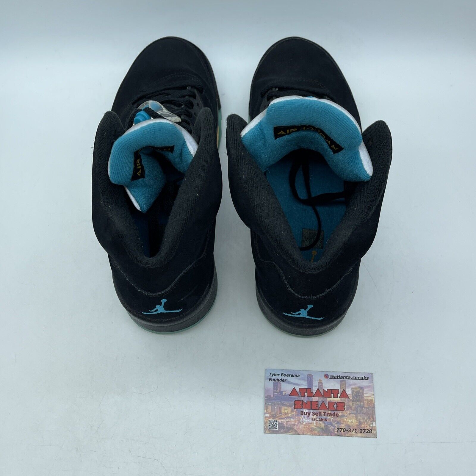 Size 10 - Jordan 5 Retro Mid Aqua Black Blue Yellow Suede (DD0587-047)