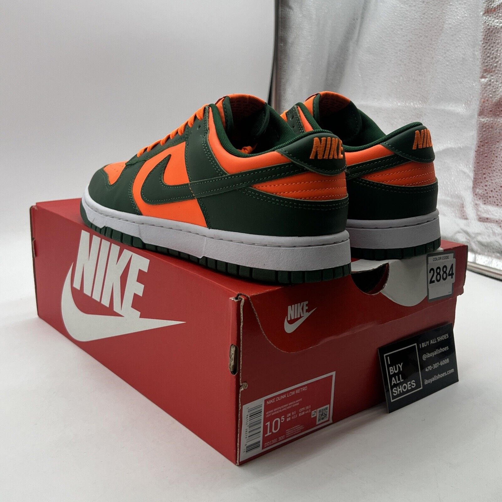 Size 10.5 - Nike Dunk Low Miami Hurricanes (DD1391-300)