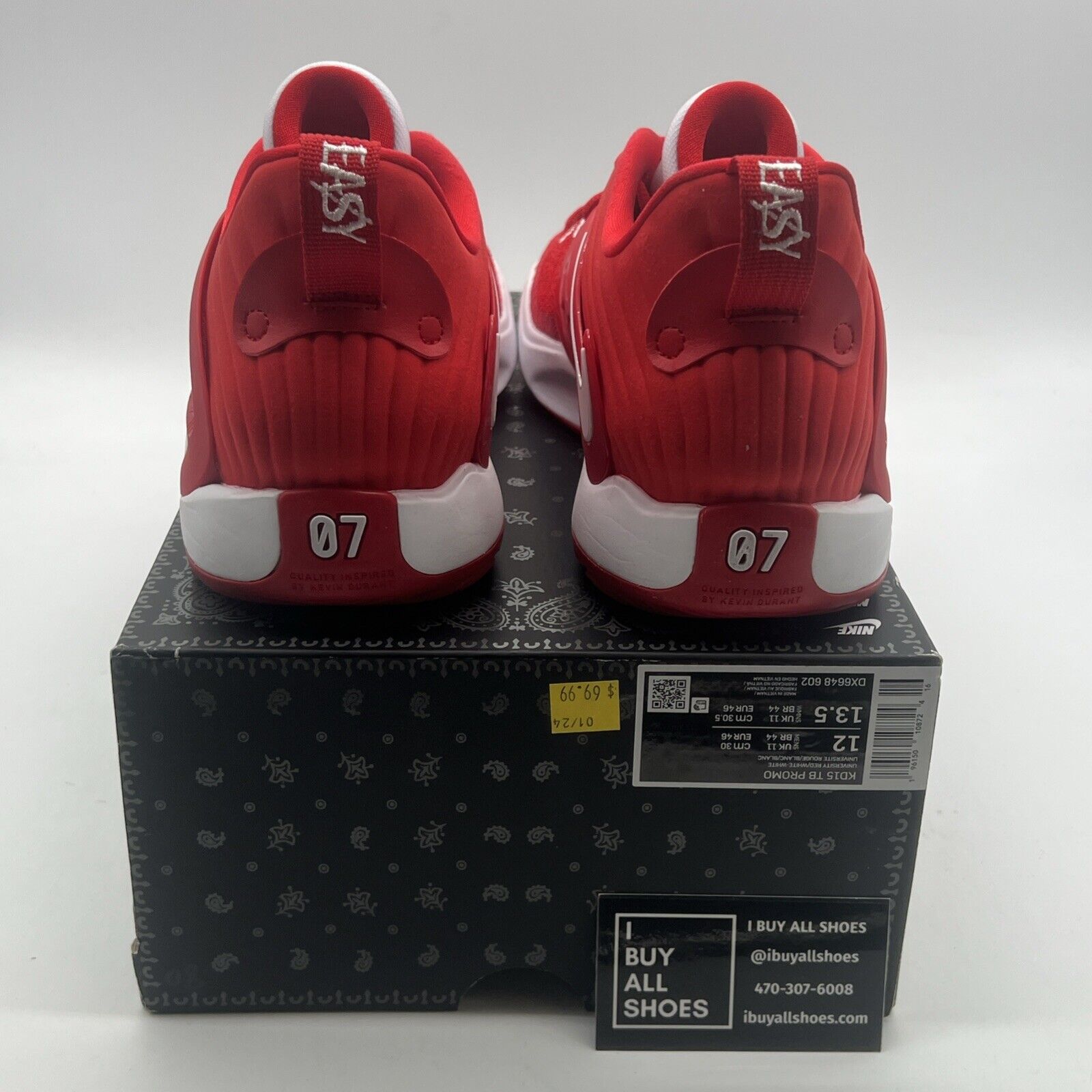 Size 12 - Nike KD 15 TB University Red (DX6648-602)
