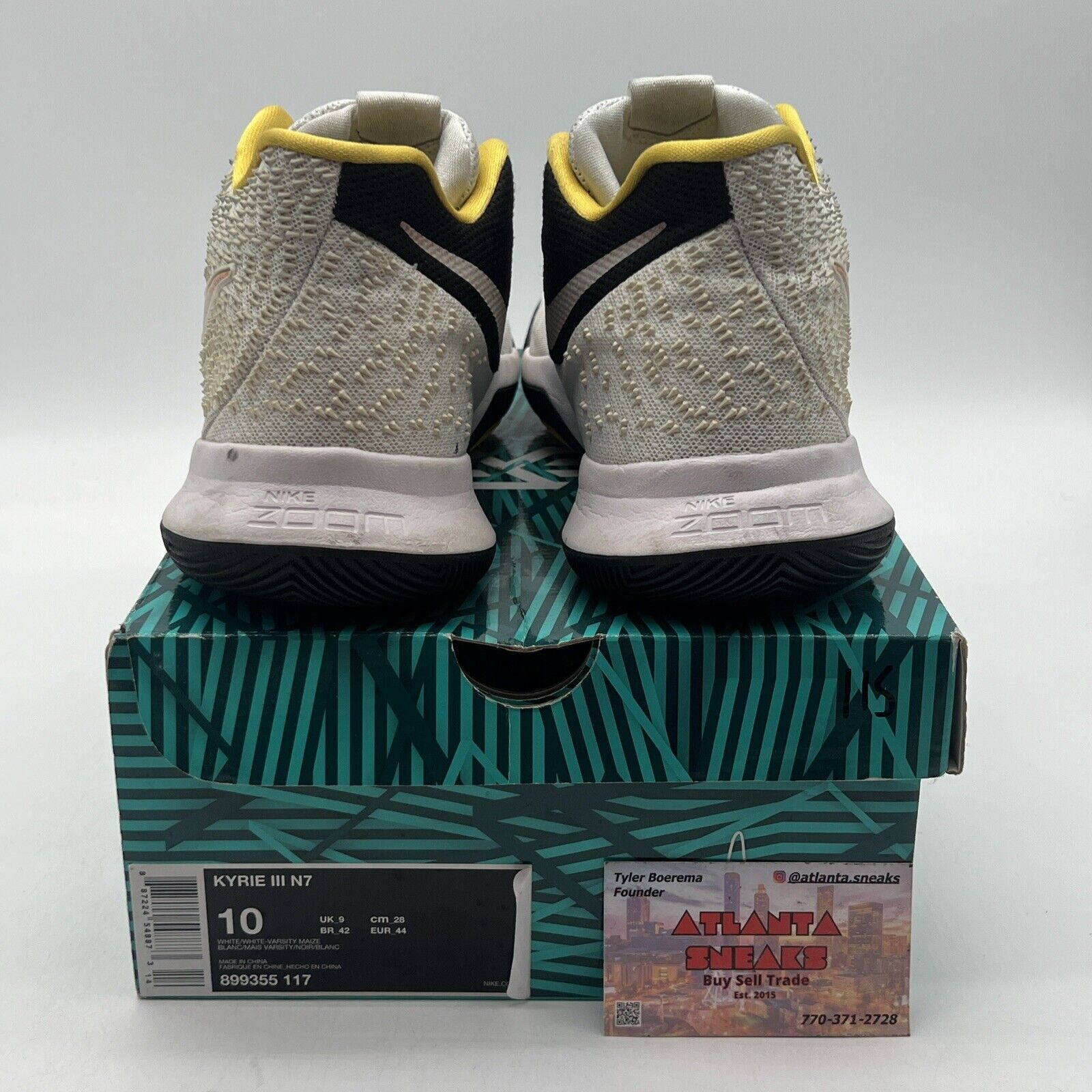 Size 10 - Nike Kyrie 3 N7 (899355-117) Black White Yellow