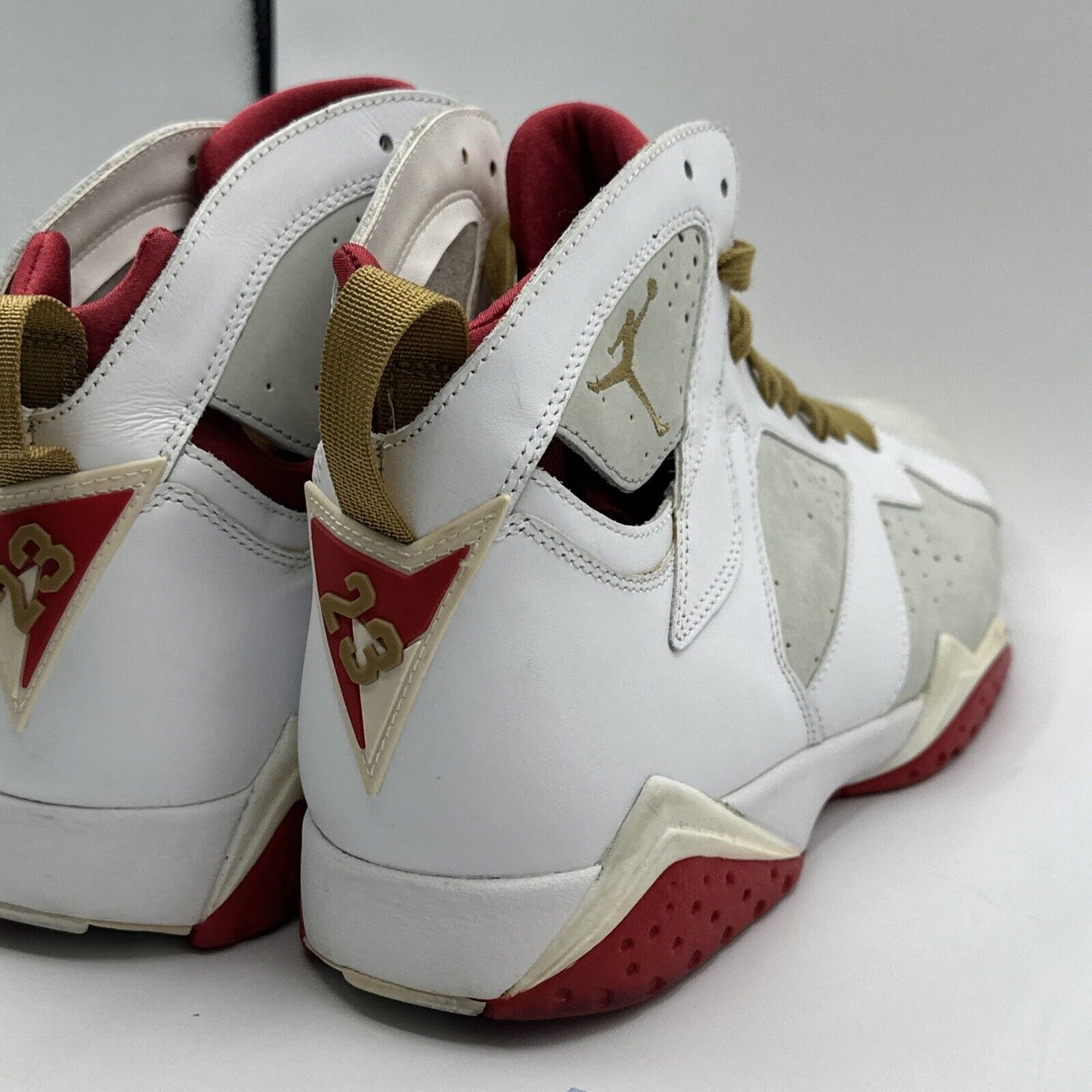 Size 11.5 - Jordan 7 Retro Year Of The Rabbit 2011 White Gold Red Rare OG Leathe