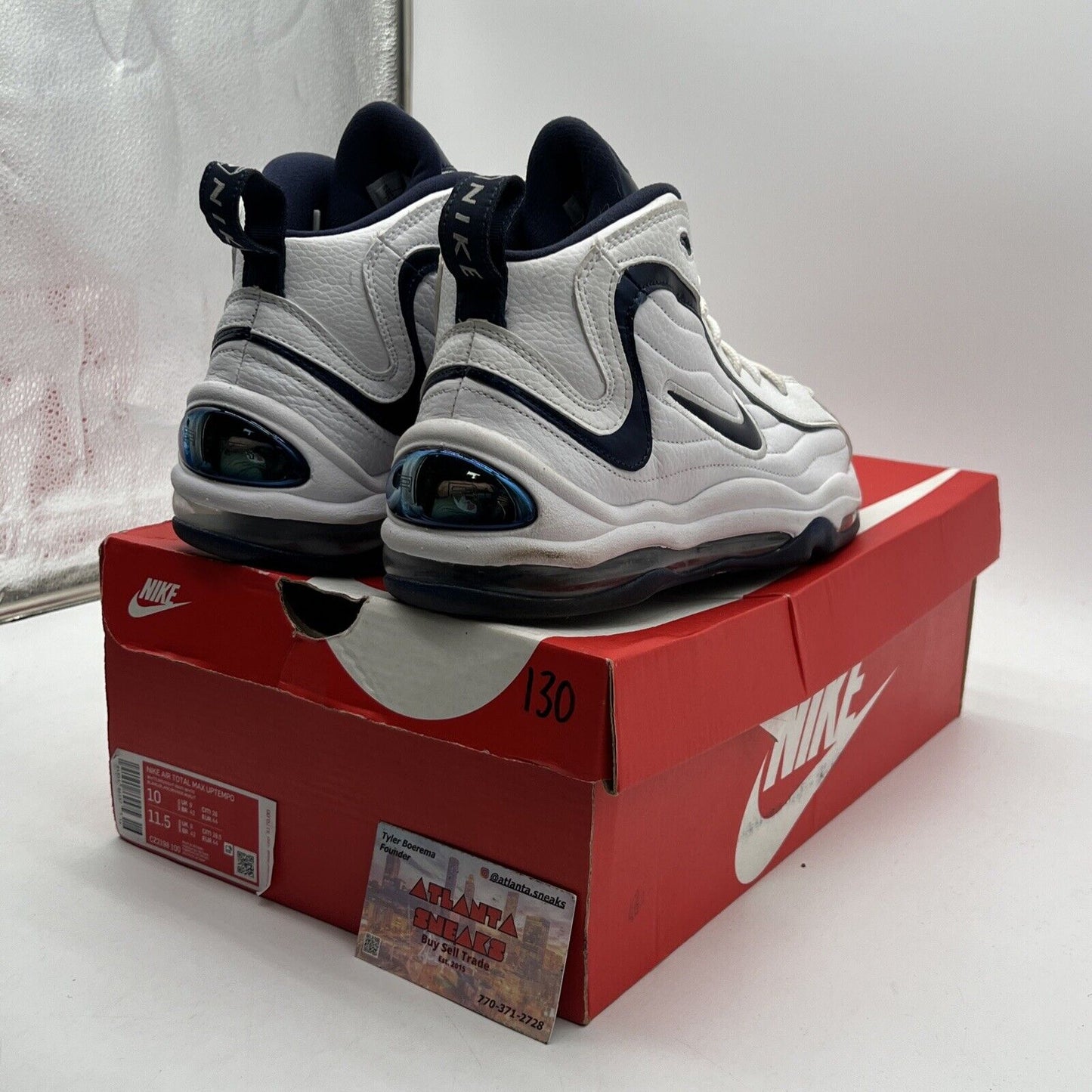 Size 10 - Nike Air Total Max Uptempo Midnight Navy White Leather (CZ2198-100)