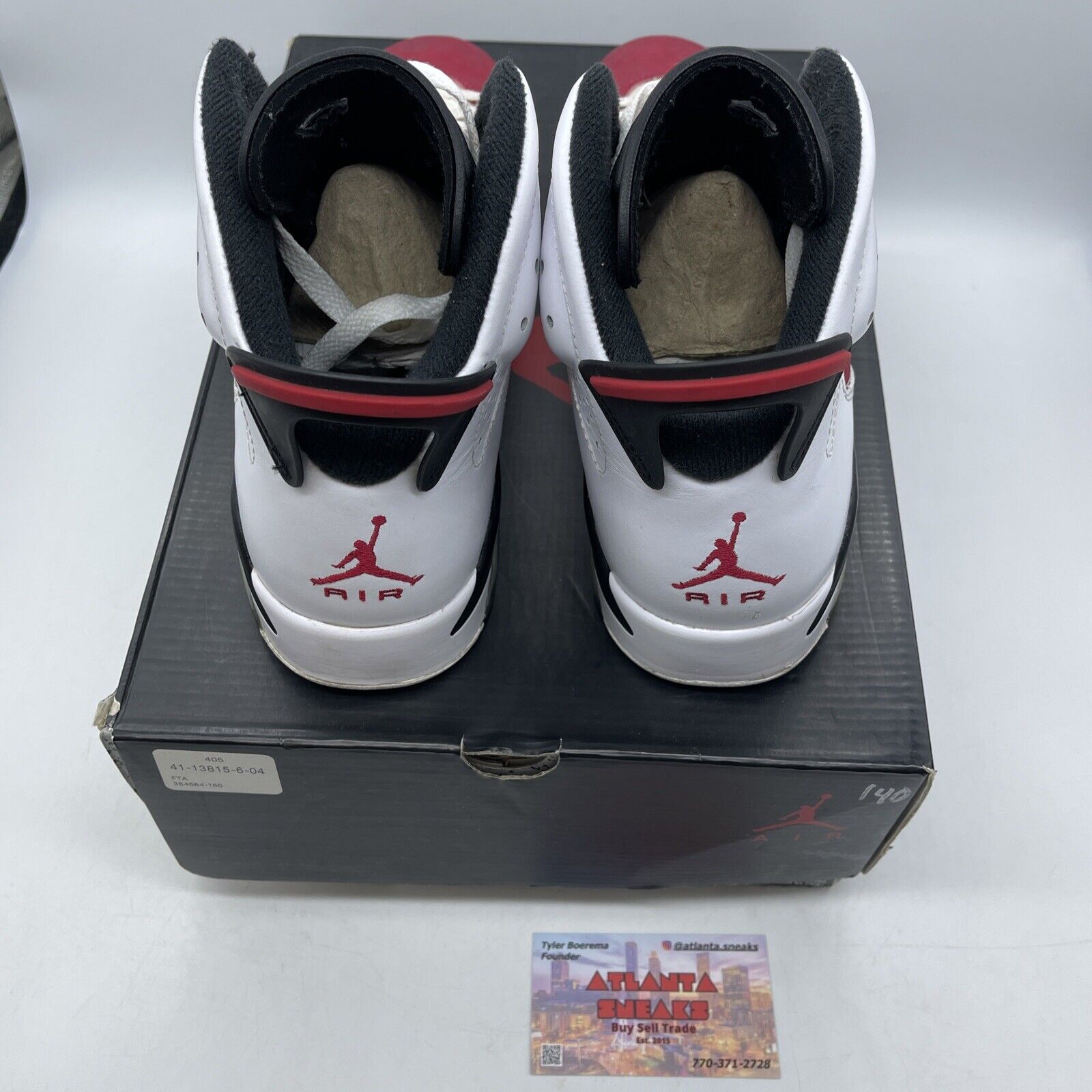 Size 8 - Air Jordan 6 Retro 2014 Carmine White Red Black Leather (384664-160)