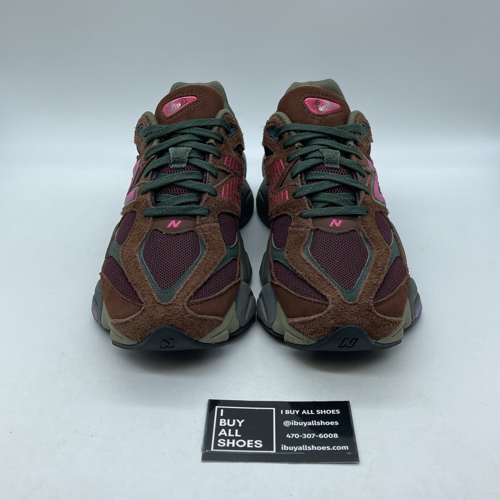 Size 9.5 - New Balance 9060 Burgundy Pink Brown Green Suede (U9060BUR)