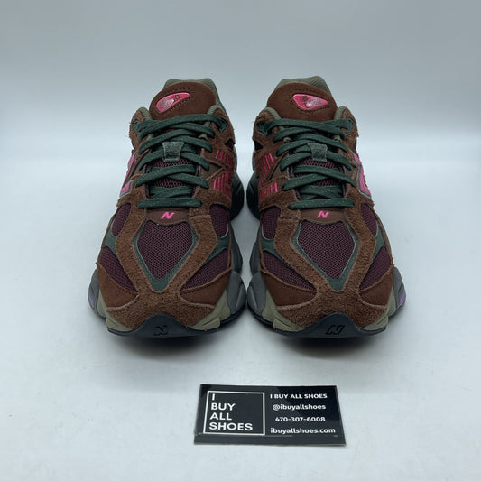 Size 9.5 - New Balance 9060 Burgundy Pink Brown Green Suede (U9060BUR)