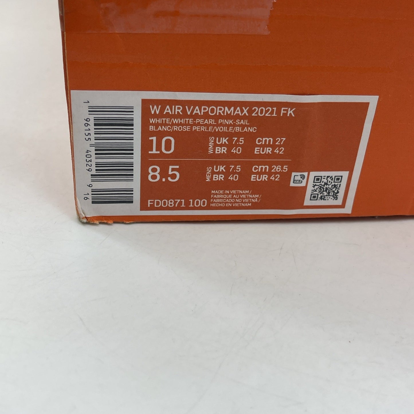 Size 10W - Nike Air VaporMax 2021 Flyknit Next Nature Feel Love (FD0871-100)