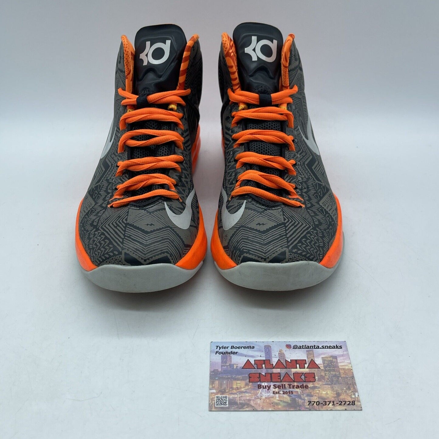 Size 7Y - Nike KD Black History Month Orange Silver Grey White (555641-003)