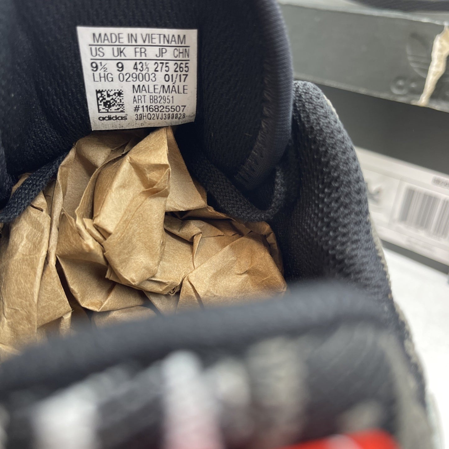 Size 9.5 - Adidas NMD_R2 PK Core Black Stripe (BB2951)