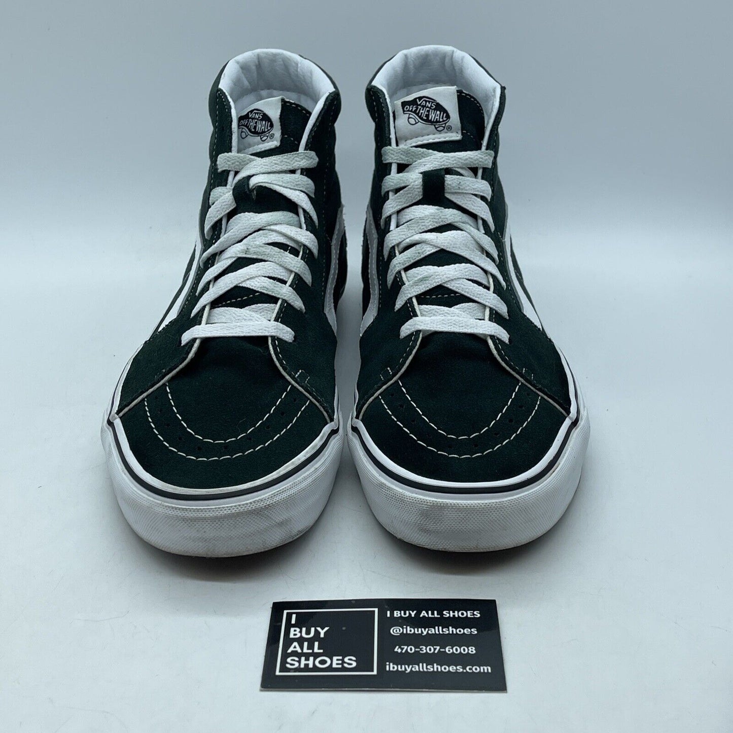 Size 12 - Vans Olive Green White Black Red Suede Leather High Top (751505)