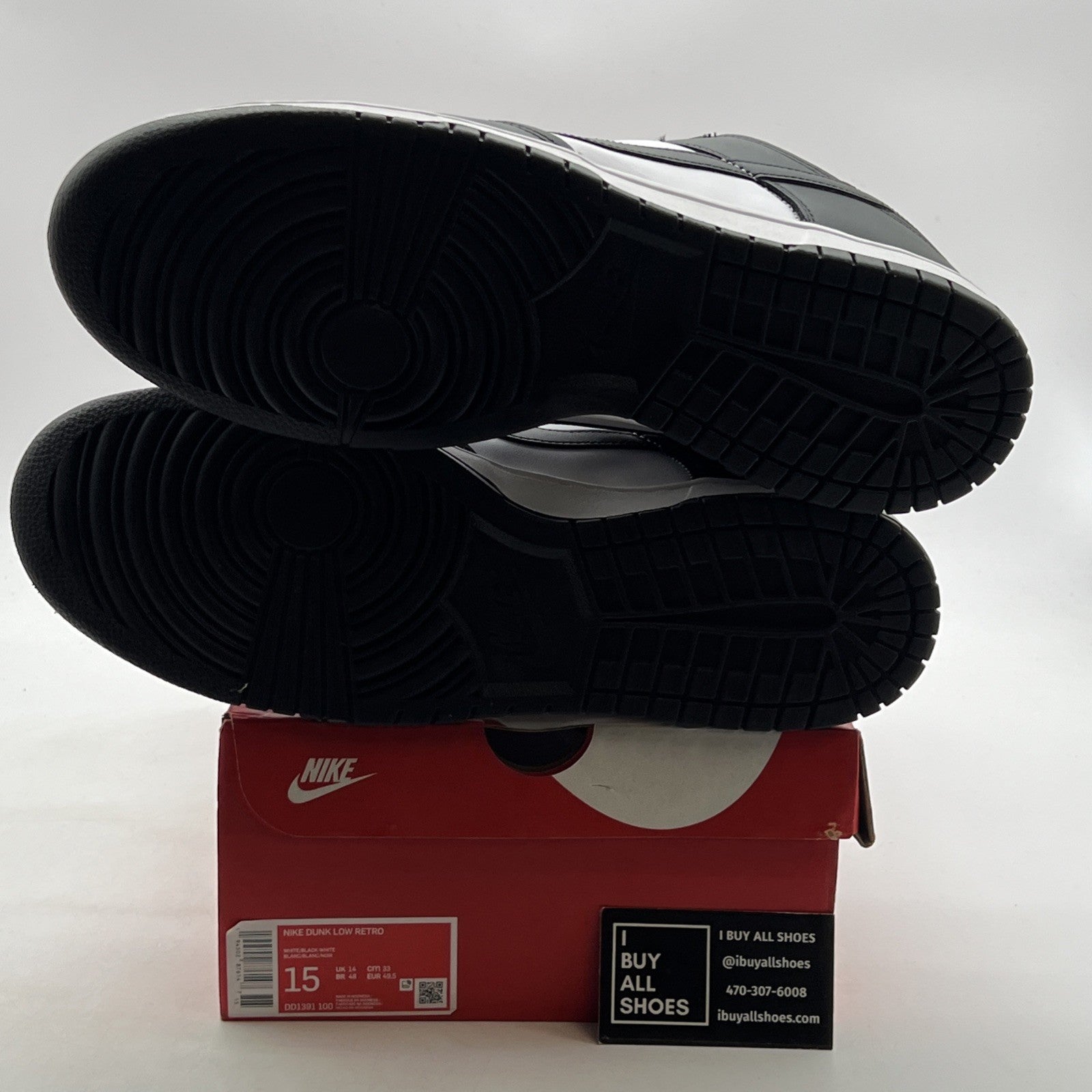 Size 15 - Nike Dunk Low Black White (DD1391-100)