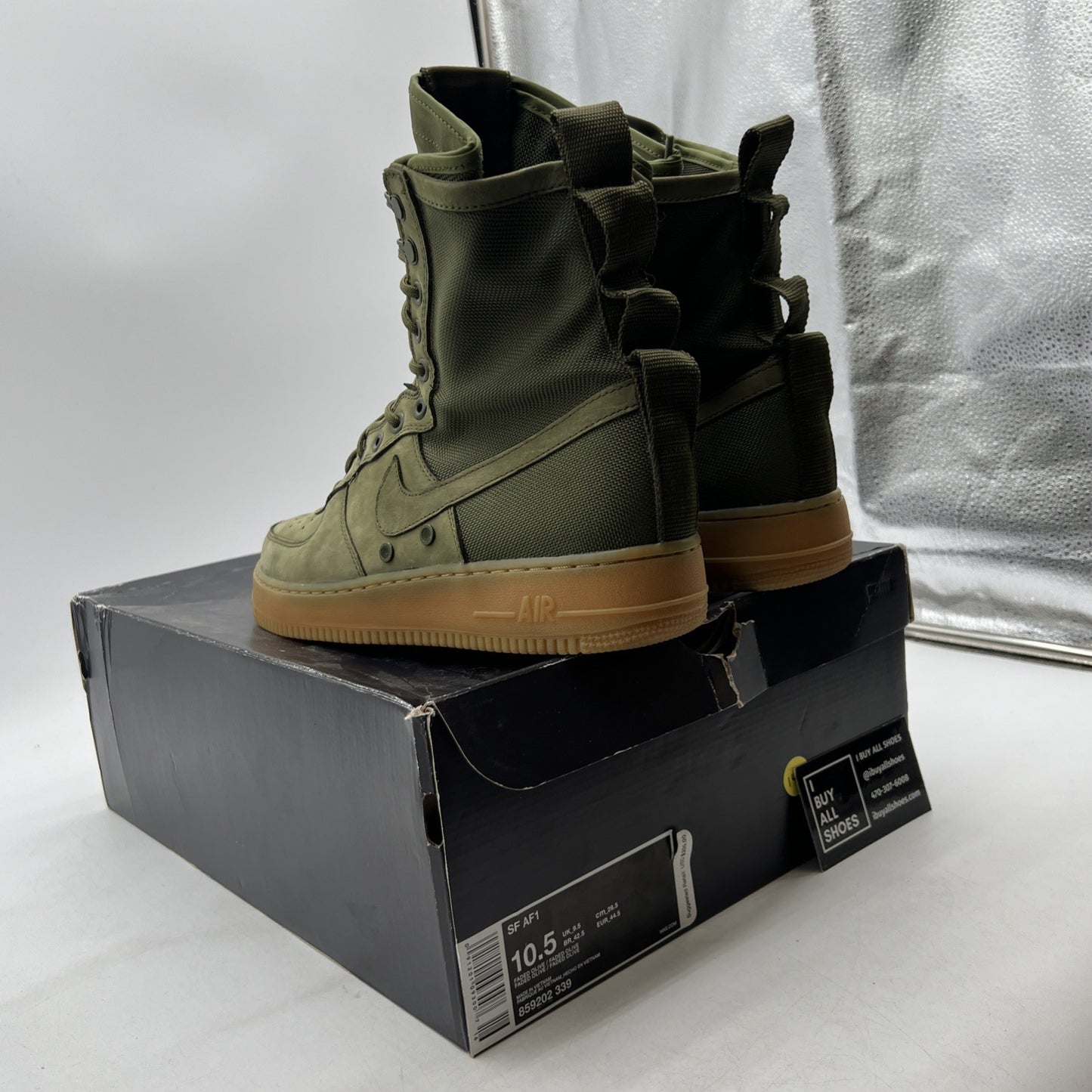 Size 10.5 - Nike SF Air Force 1 Faded Olive (859202-339)
