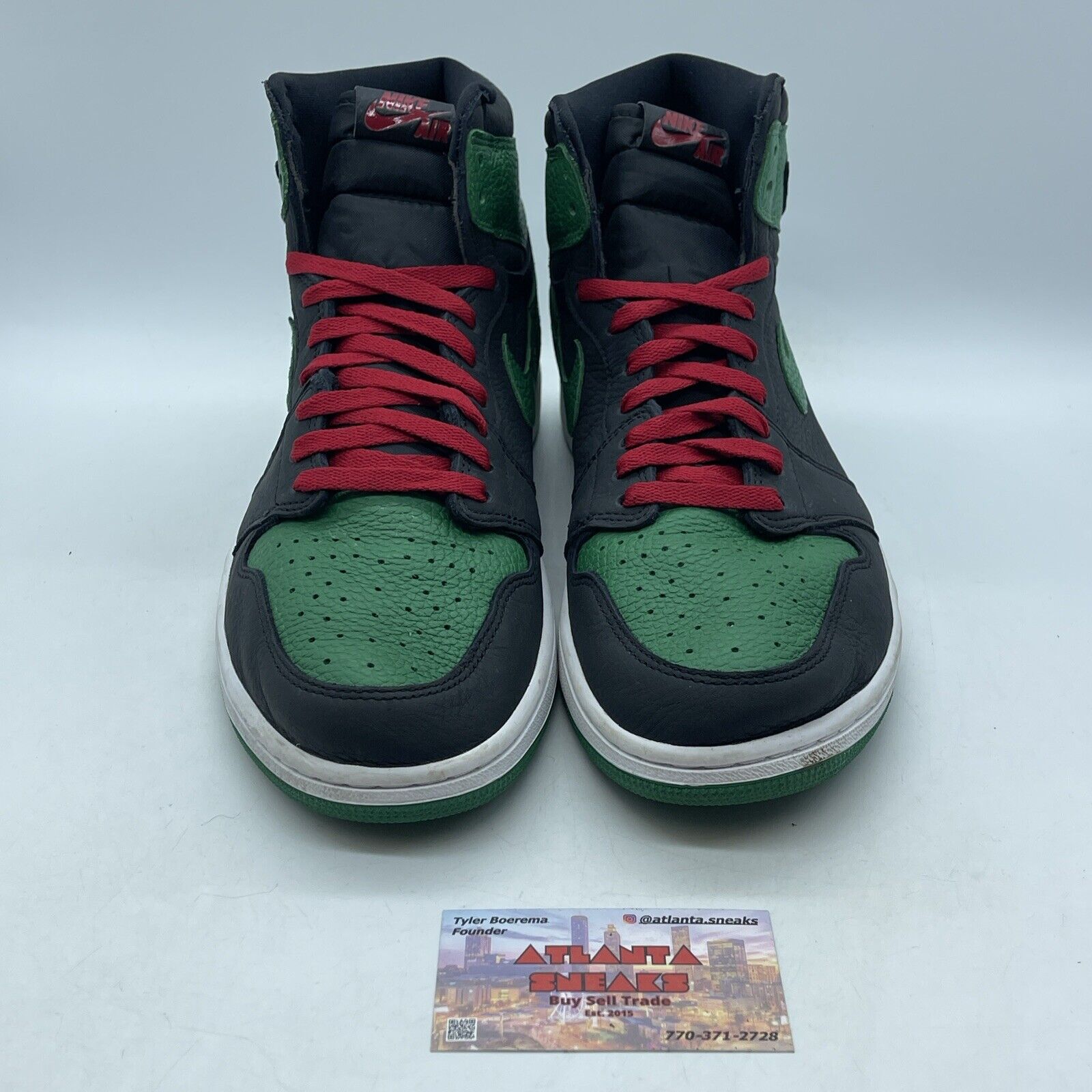 Size 12 - Jordan 1 Retro OG High Pine Green 2.0 Black Leather (555088-030)