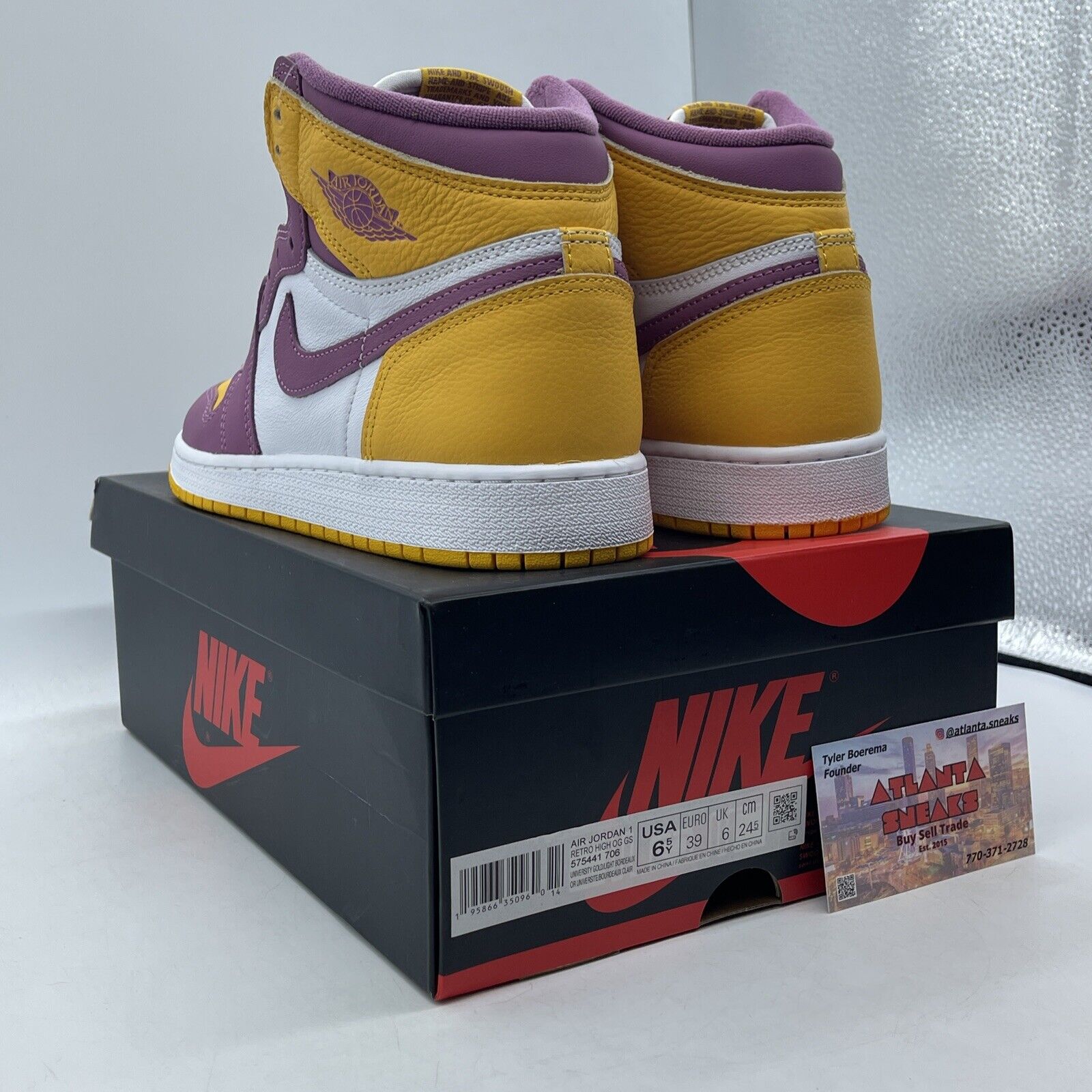 Size 6.5Y - Jordan 1 Retro High OG Brotherhood 2022 Yellow Leather (575441-706)