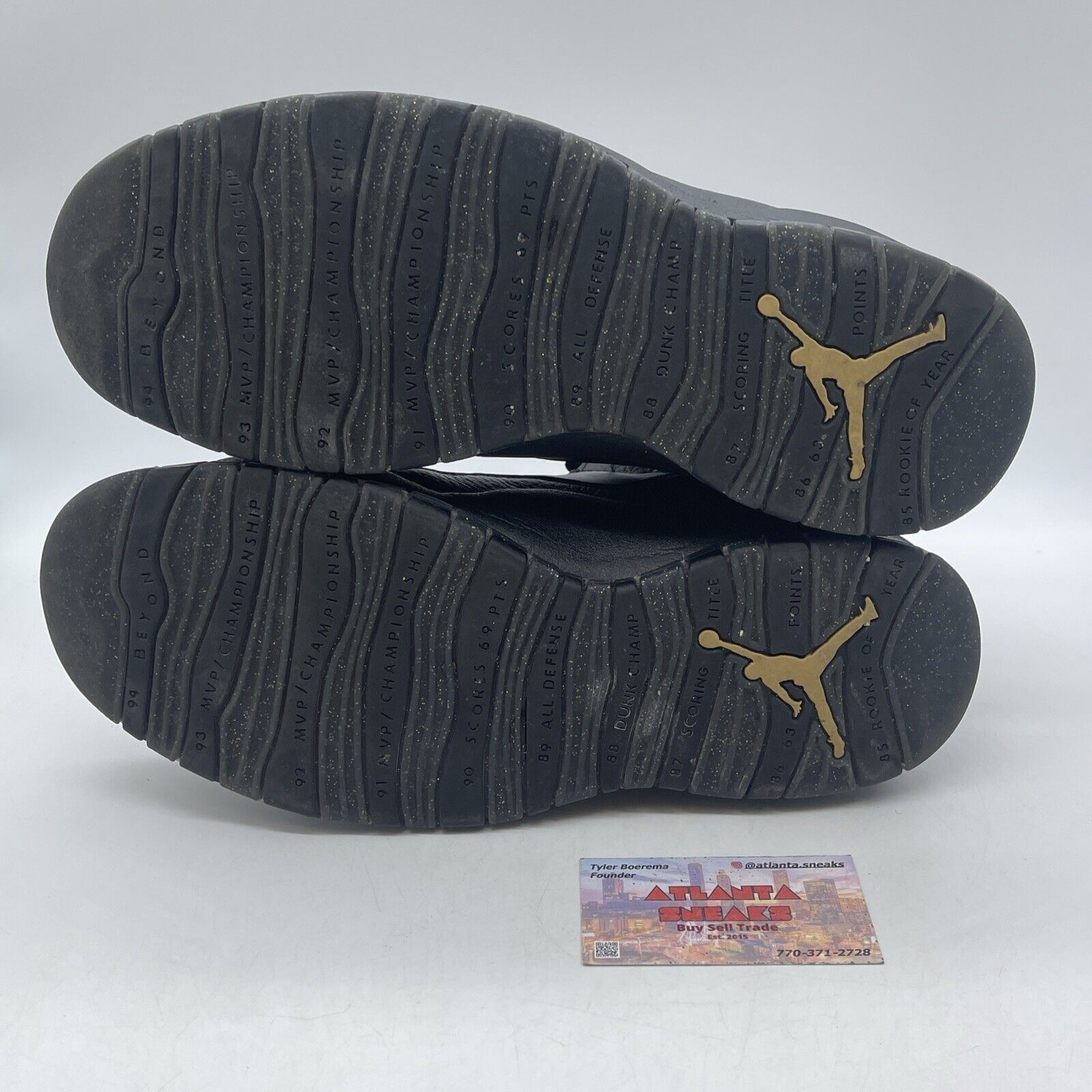 Size 12 - Air Jordan 10 Retro NYC Gold Black Leather (310805-012)