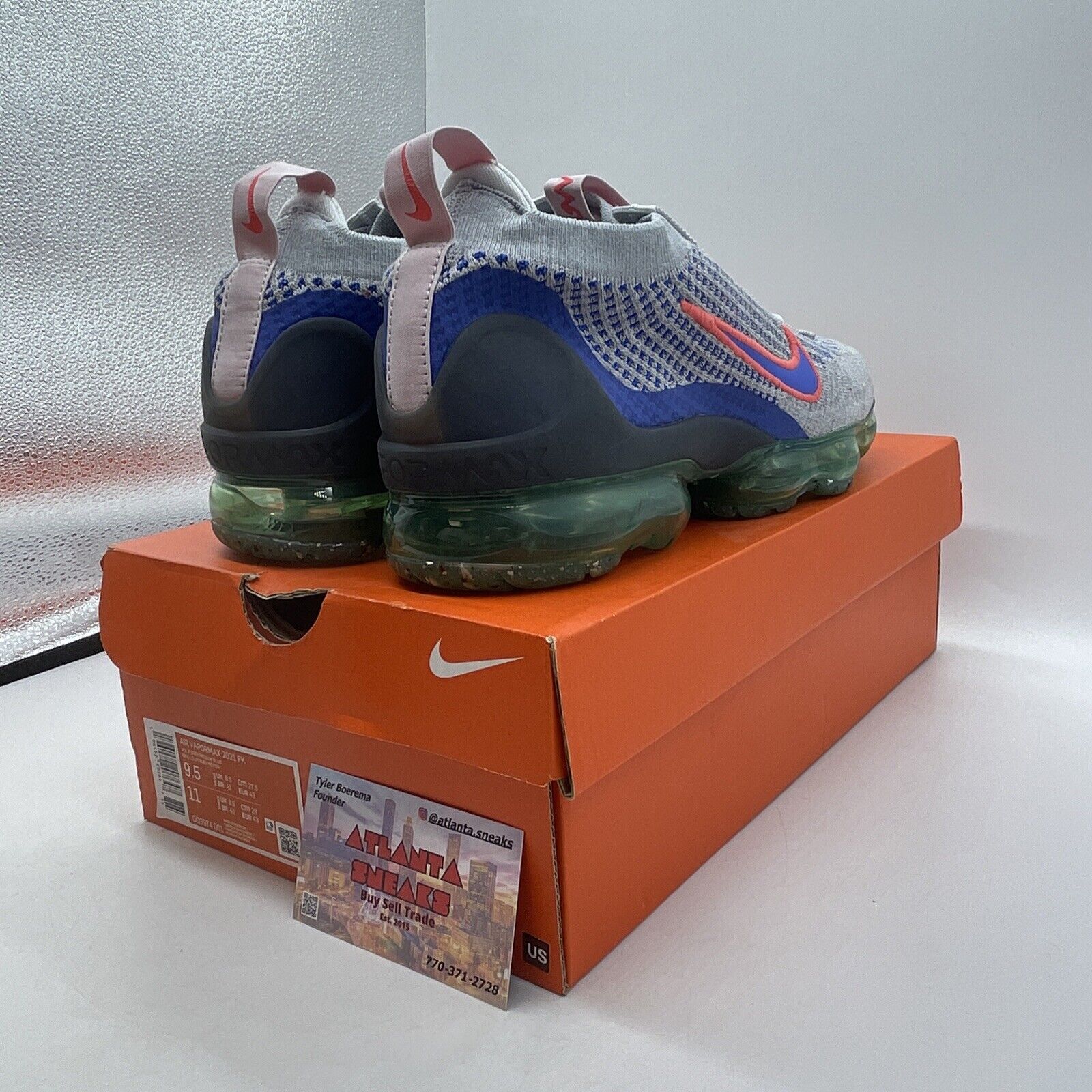 Size 9.5 - Nike Air VaporMax 2021 Flyknit Wolf Grey Medium Blue (DQ3974-001)