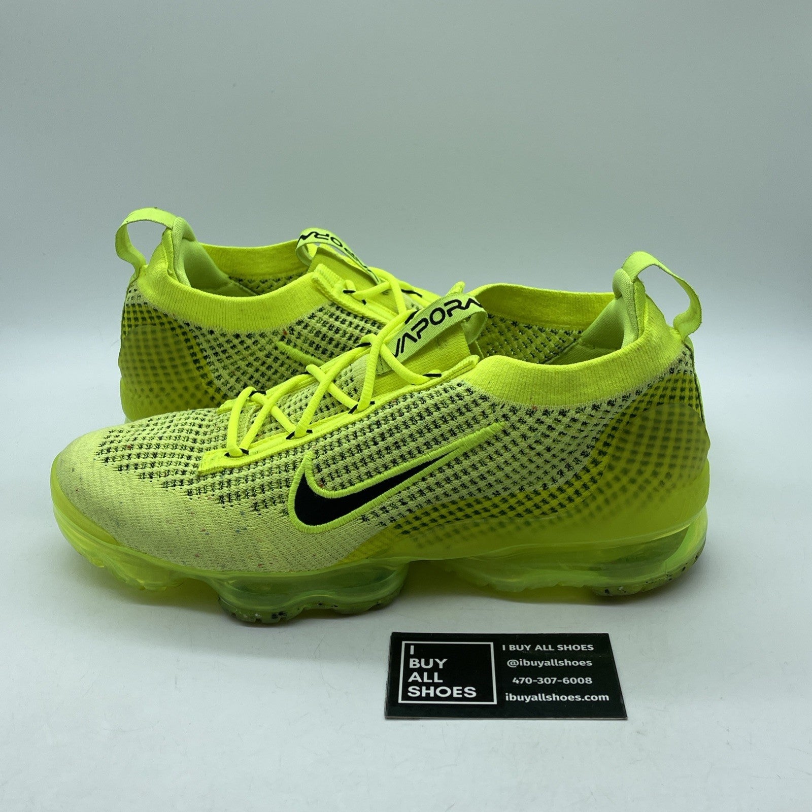 Size 10 - Nike Air VaporMax 2021 Flyknit Next Nature Volt Black (FD0761-700)