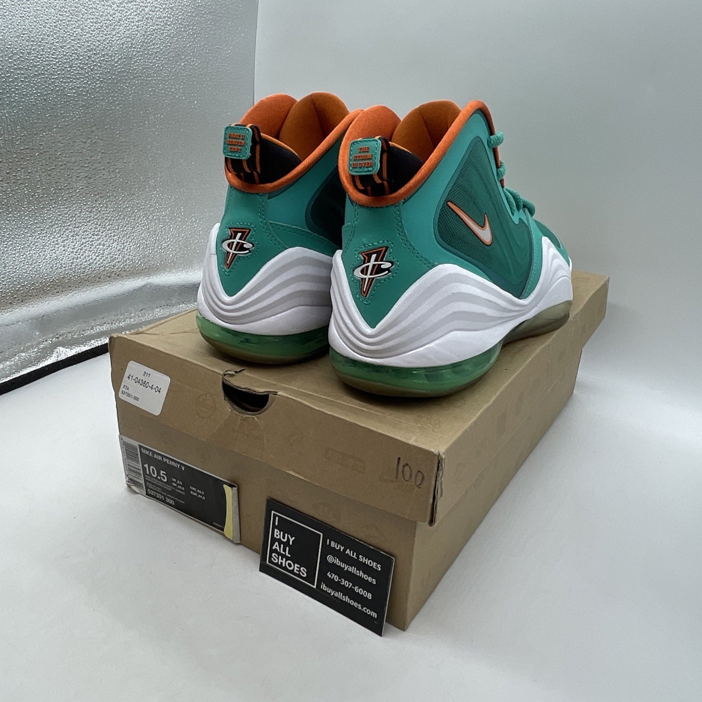 Size 10.5 - Nike Air Penny 5 Miami Dolphins (537331-300)