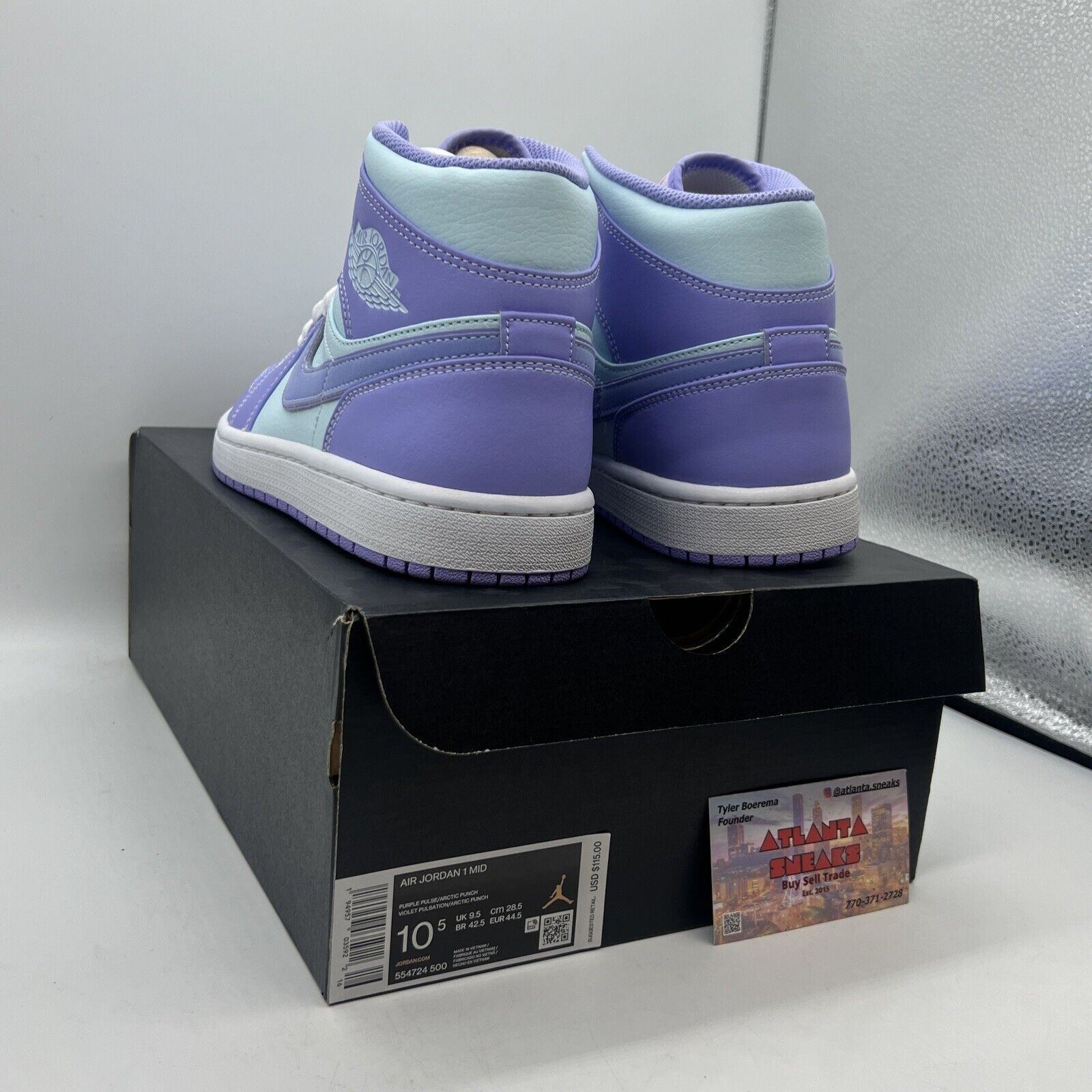 Size 10.5 - Jordan 1 Mid Purple White Brand New Og All