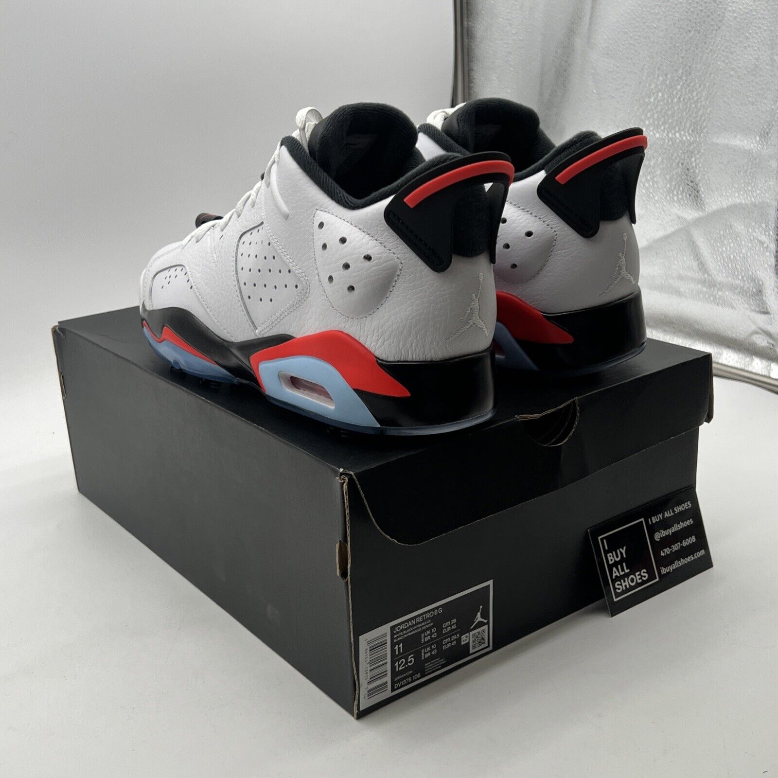 Size 11 - Air Jordan 6 Retro Golf Low White Infrared (DV1276-106)
