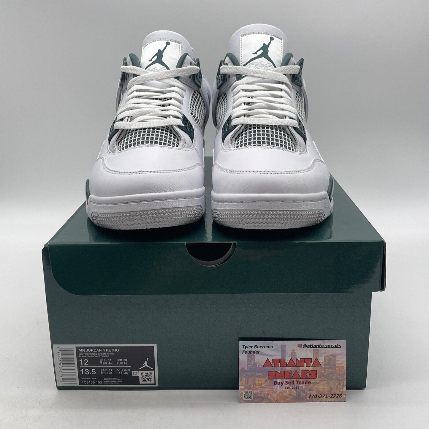 Size 12 - Air Jordan 4 Retro Oxidized Green White Leather (FQ8138-103)