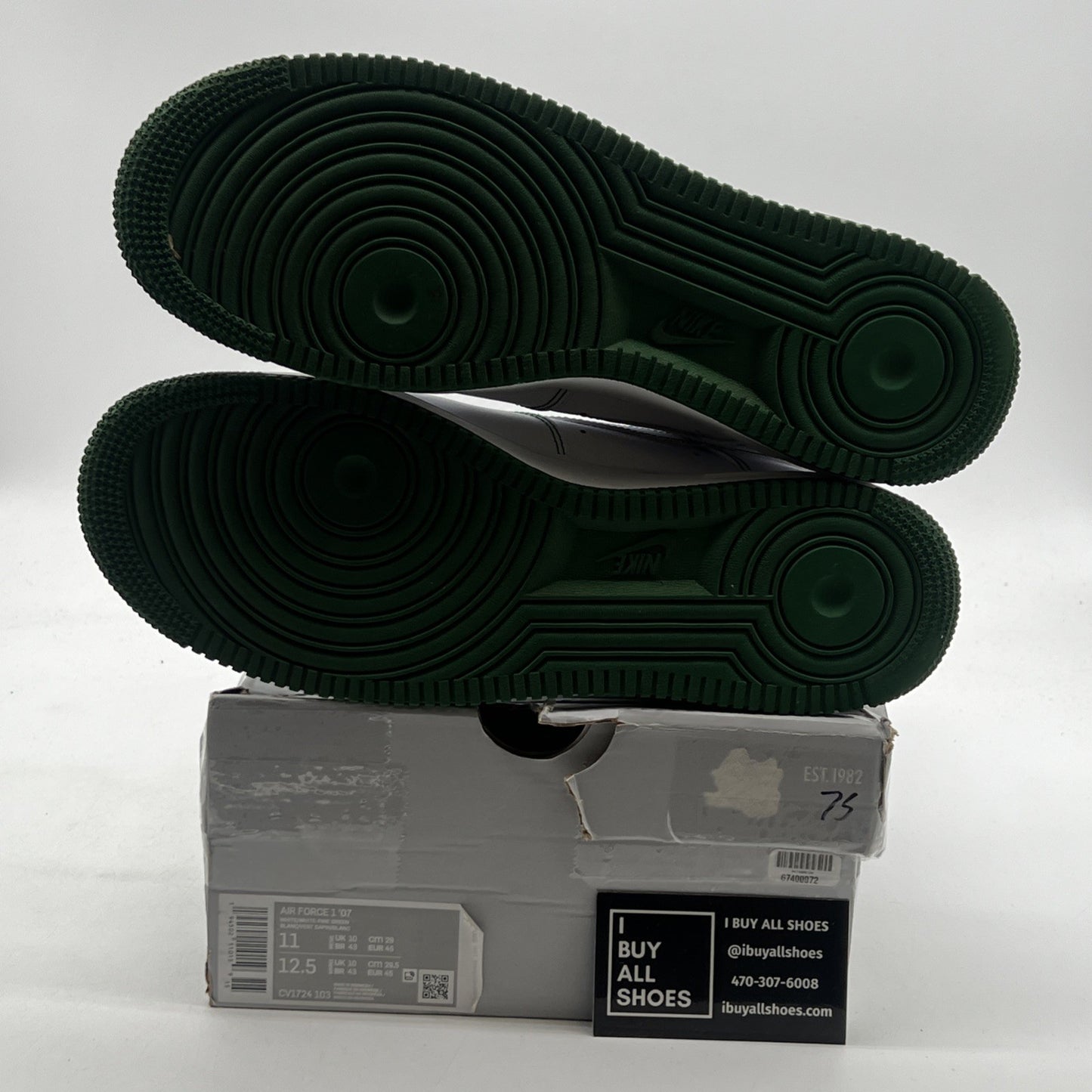 Size 11 - Nike Air Force 1 '07 Contrast Stitch - White Pine Green (CV1724-103)