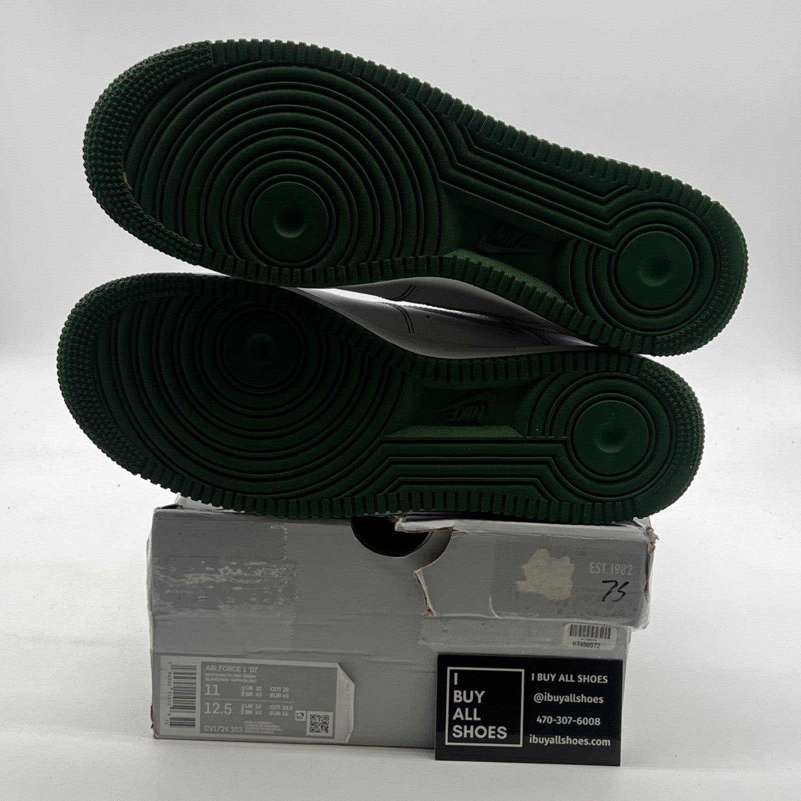 Size 11 - Nike Air Force 1 '07 Contrast Stitch - White Pine Green (CV1724-103)