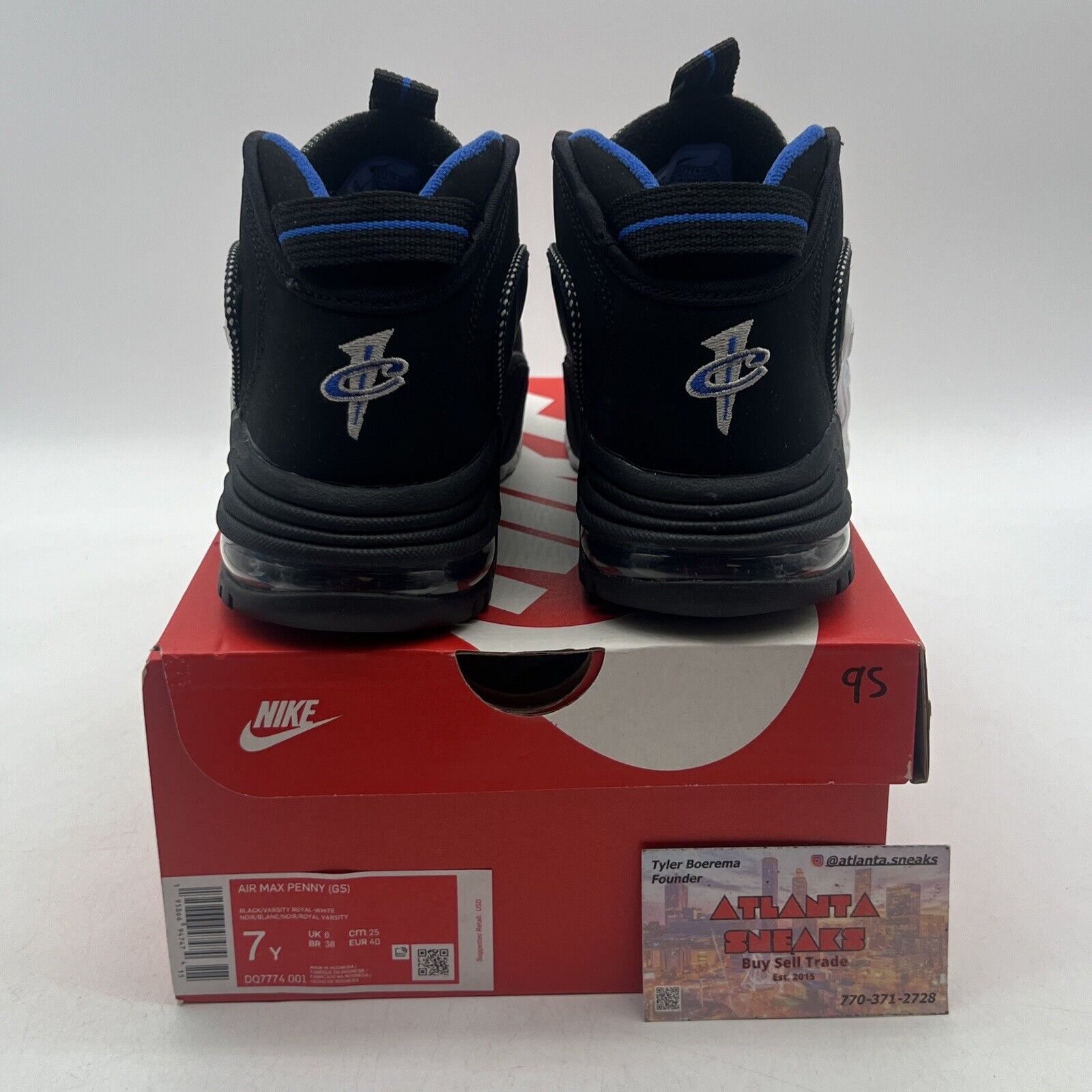 Size 7Y (GS) - Nike Air Max Penny 1 Mid Orlando Black White Blue (DQ7774-001)