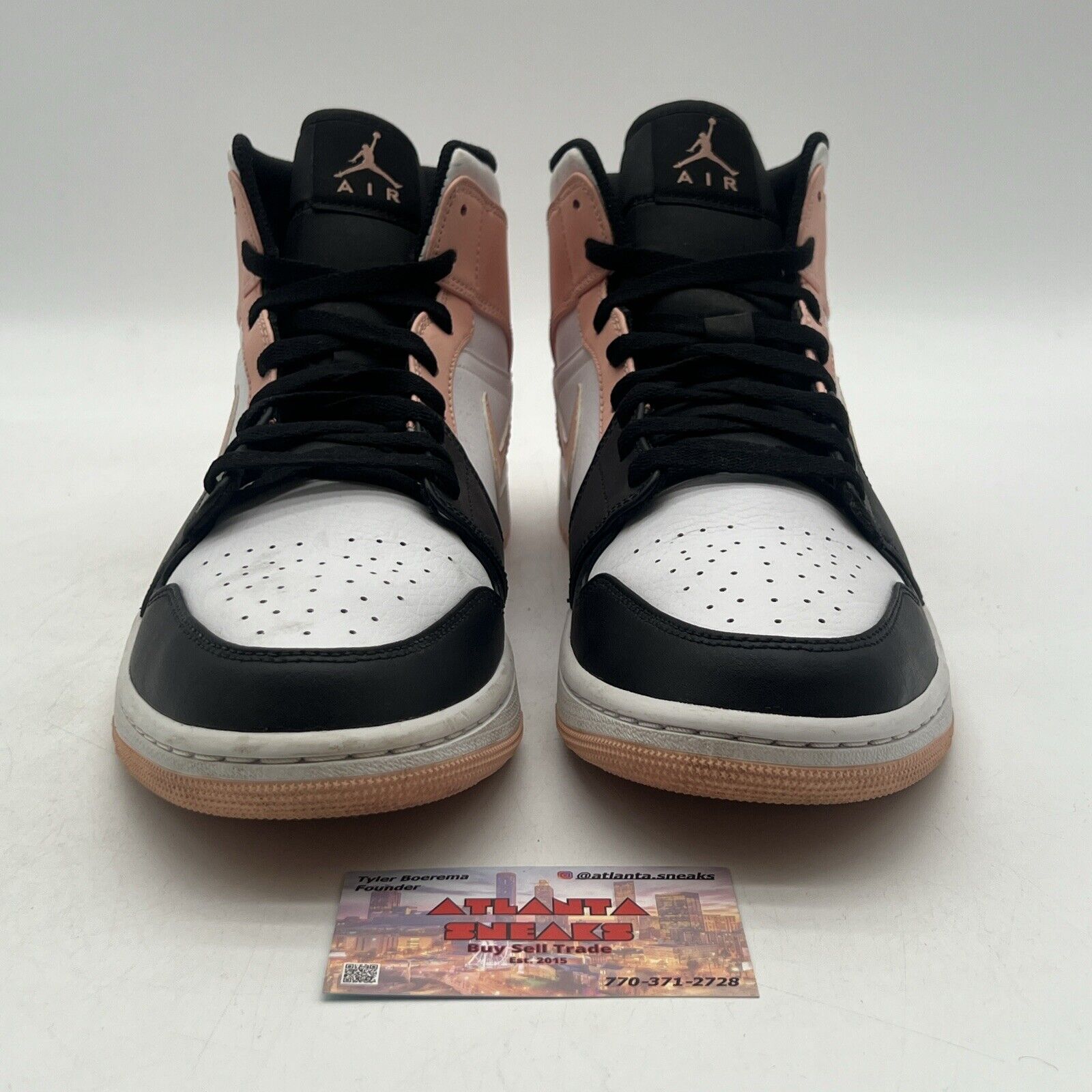 Size 10.5 - Air Jordan 1 Mid Crimson Tint Black White Leather (554724-133)