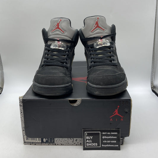 Size 8.5 - Jordan 5 OG Mid Metallic Silver Black Suede (845035-003)