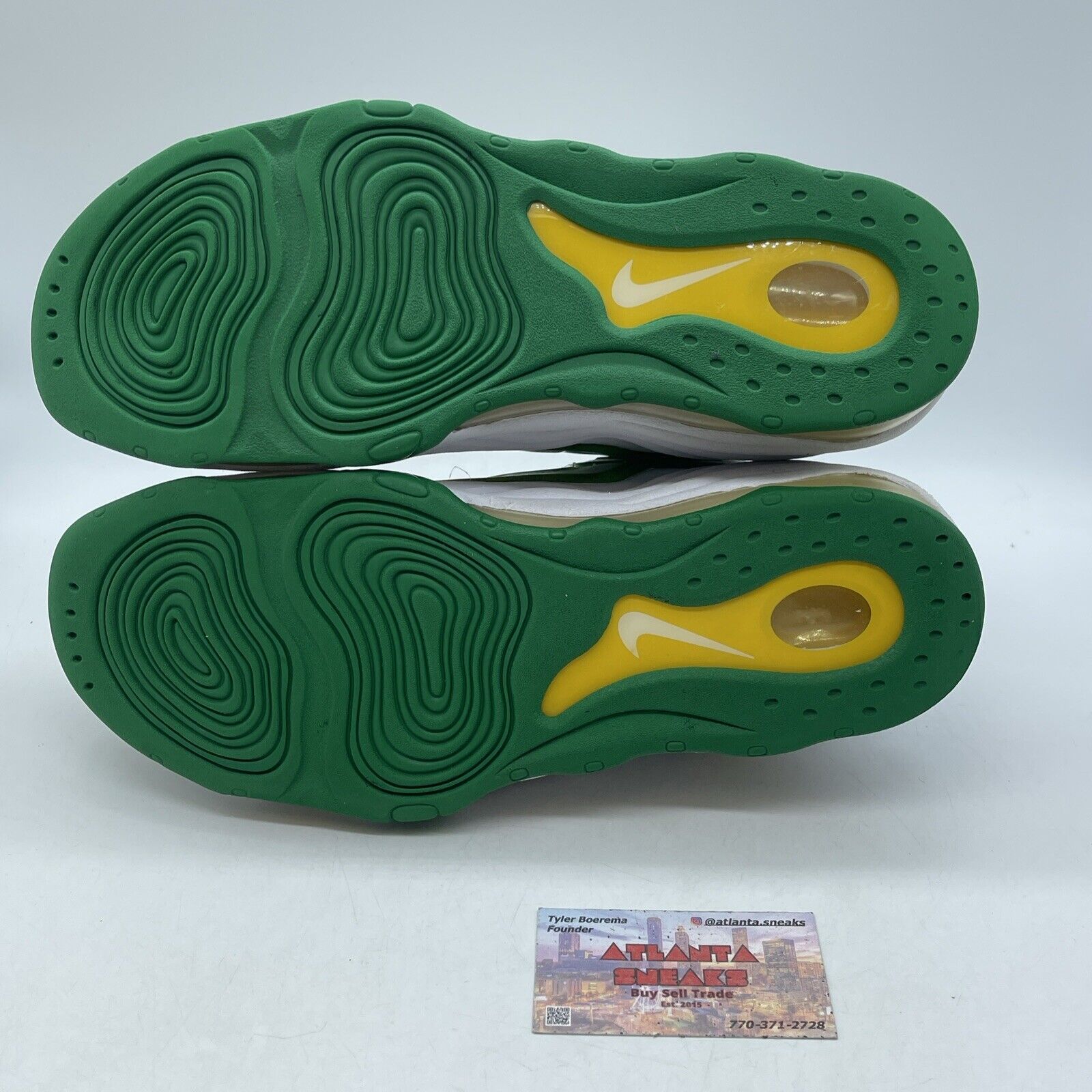Size 12 - Nike Air Pippen Hoh Draft Pack White Green Yellow Leather (410489-183)