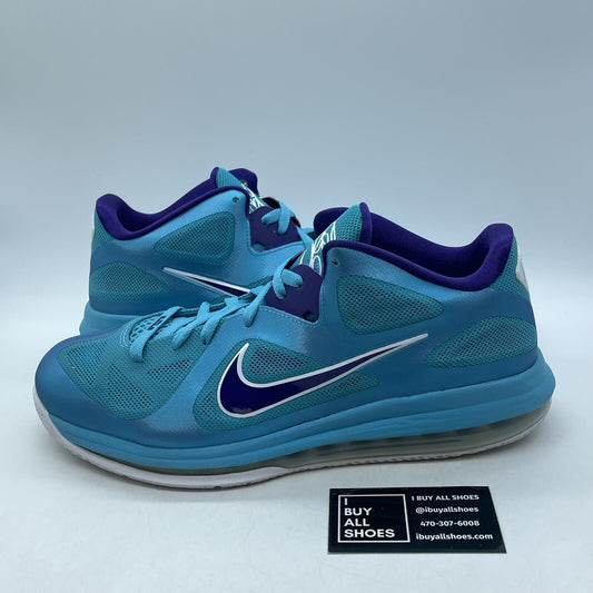 Size 13 - Nike LeBron 9 Low Summit Lake Hornets Blue Purple (510811-400)