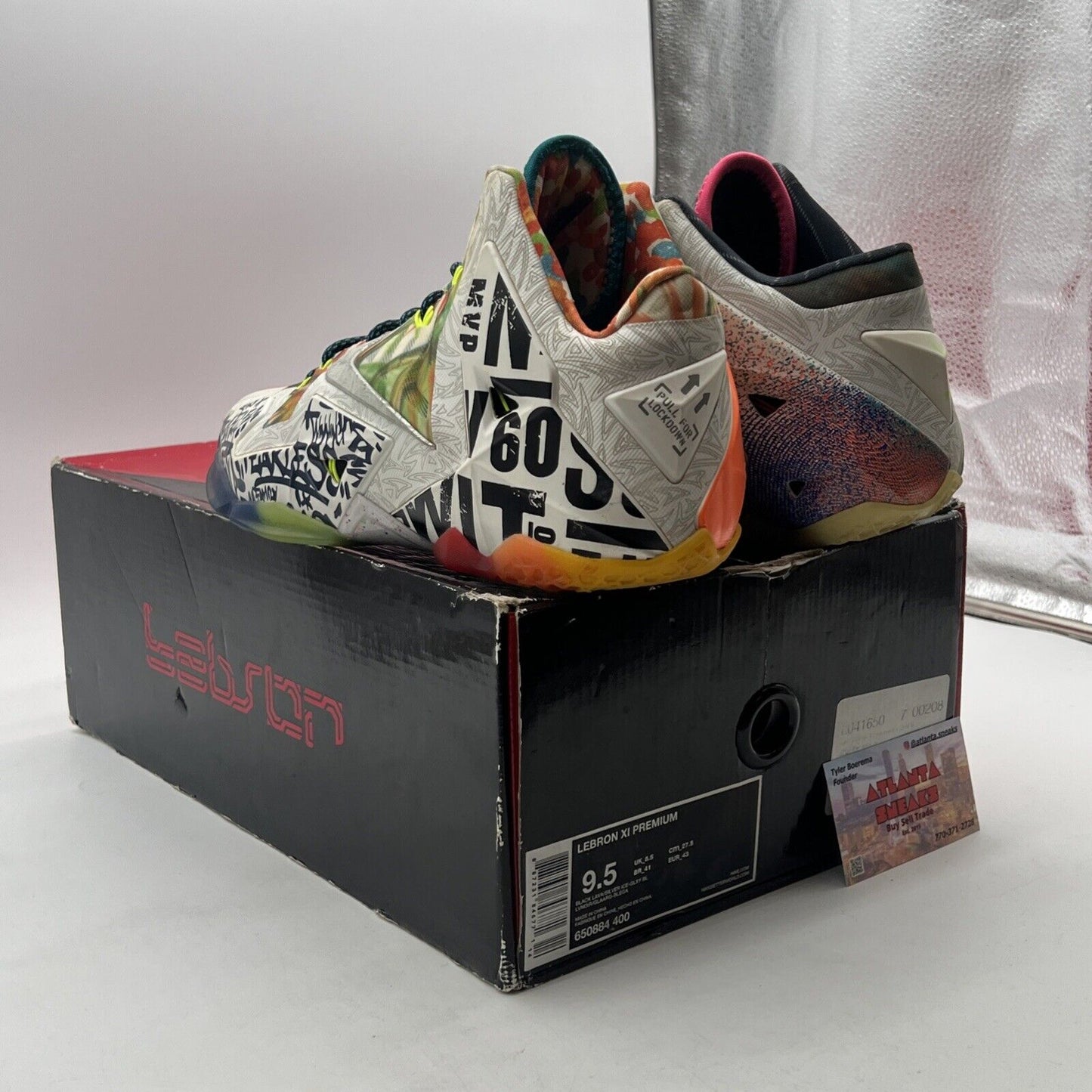 Size 9.5 - Nike LeBron 11 Premium What The LeBron (650884-400)