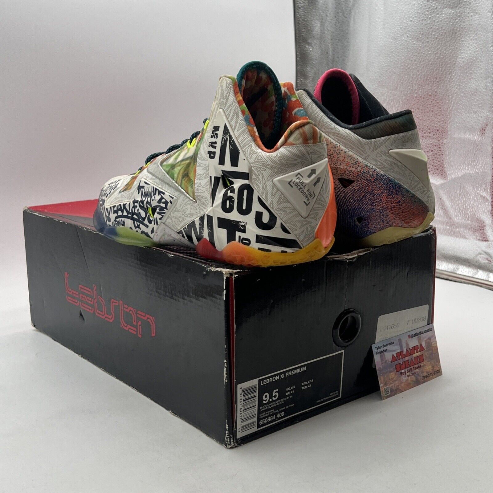 Size 9.5 - Nike LeBron 11 Premium What The LeBron (650884-400)