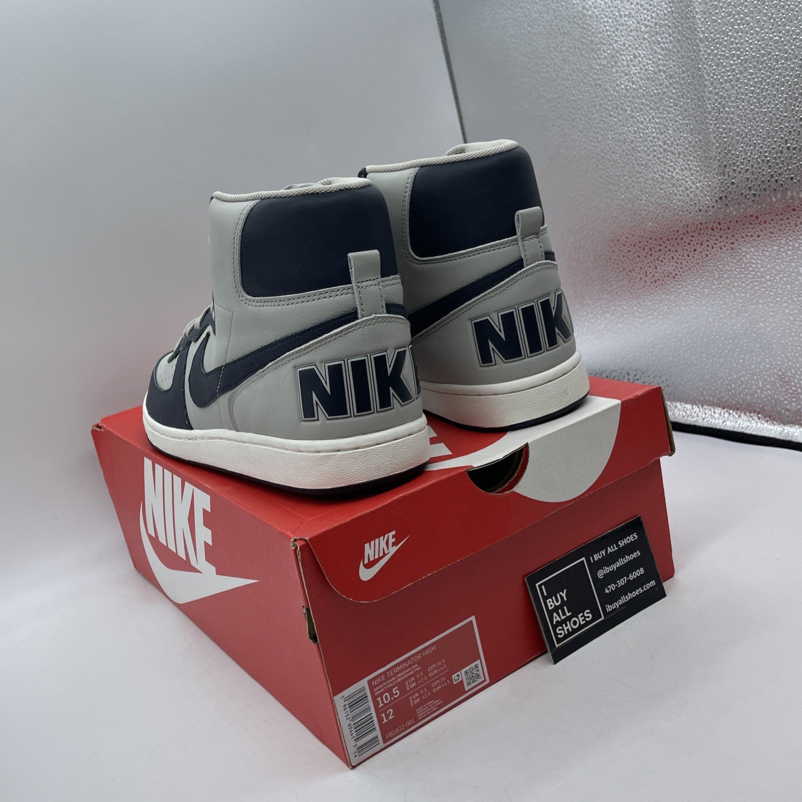 Size 10.5 - Nike Terminator High Georgetown Grey Blue Leather (FB1832-001)