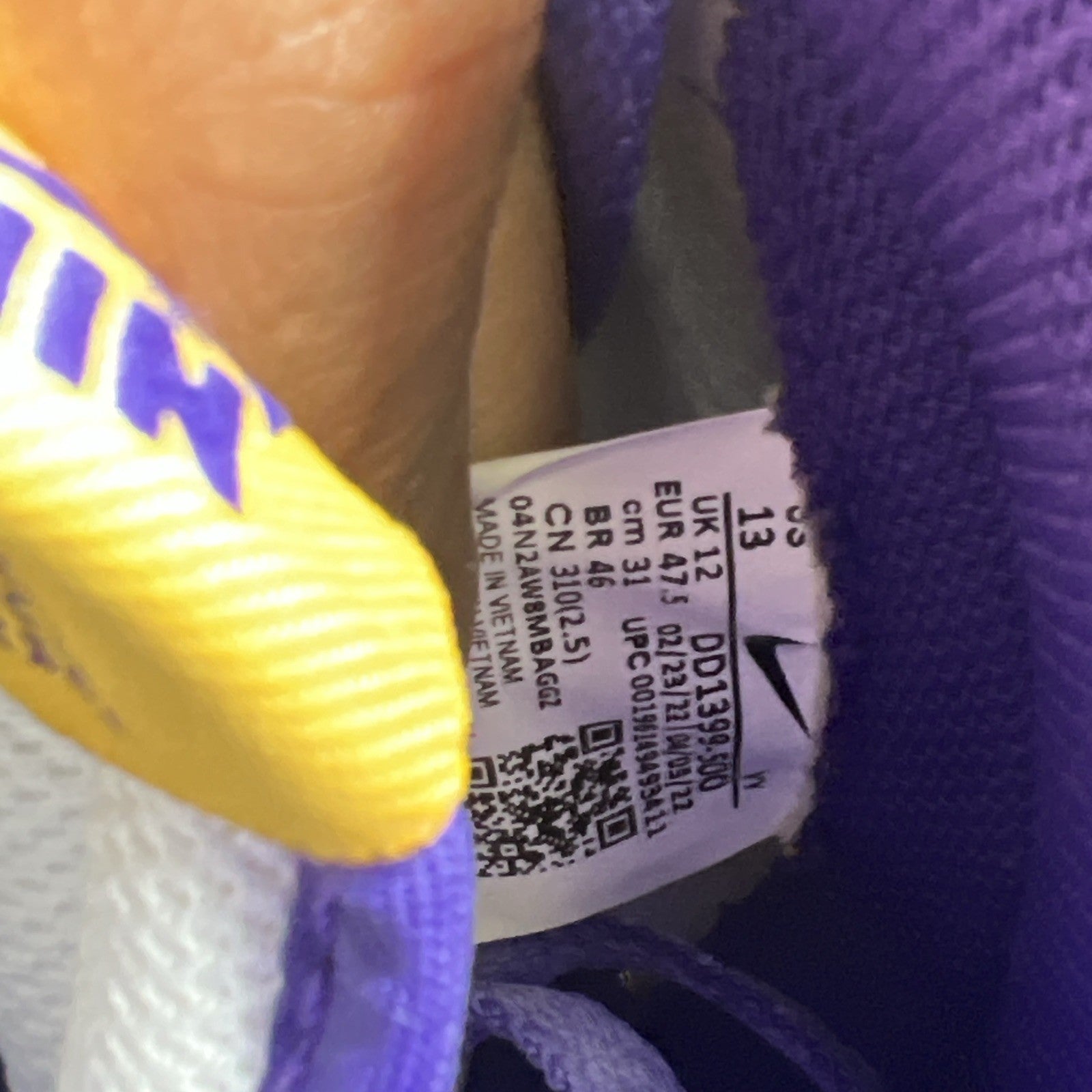 Size 13 - Nike Dunk High Lakers (DD1399-500)