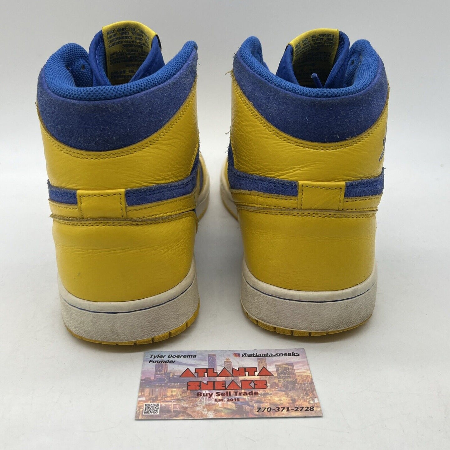 Size 11 - Air Jordan 1 Retro OG High Laney Yellow Blue White Suede (555088-107)