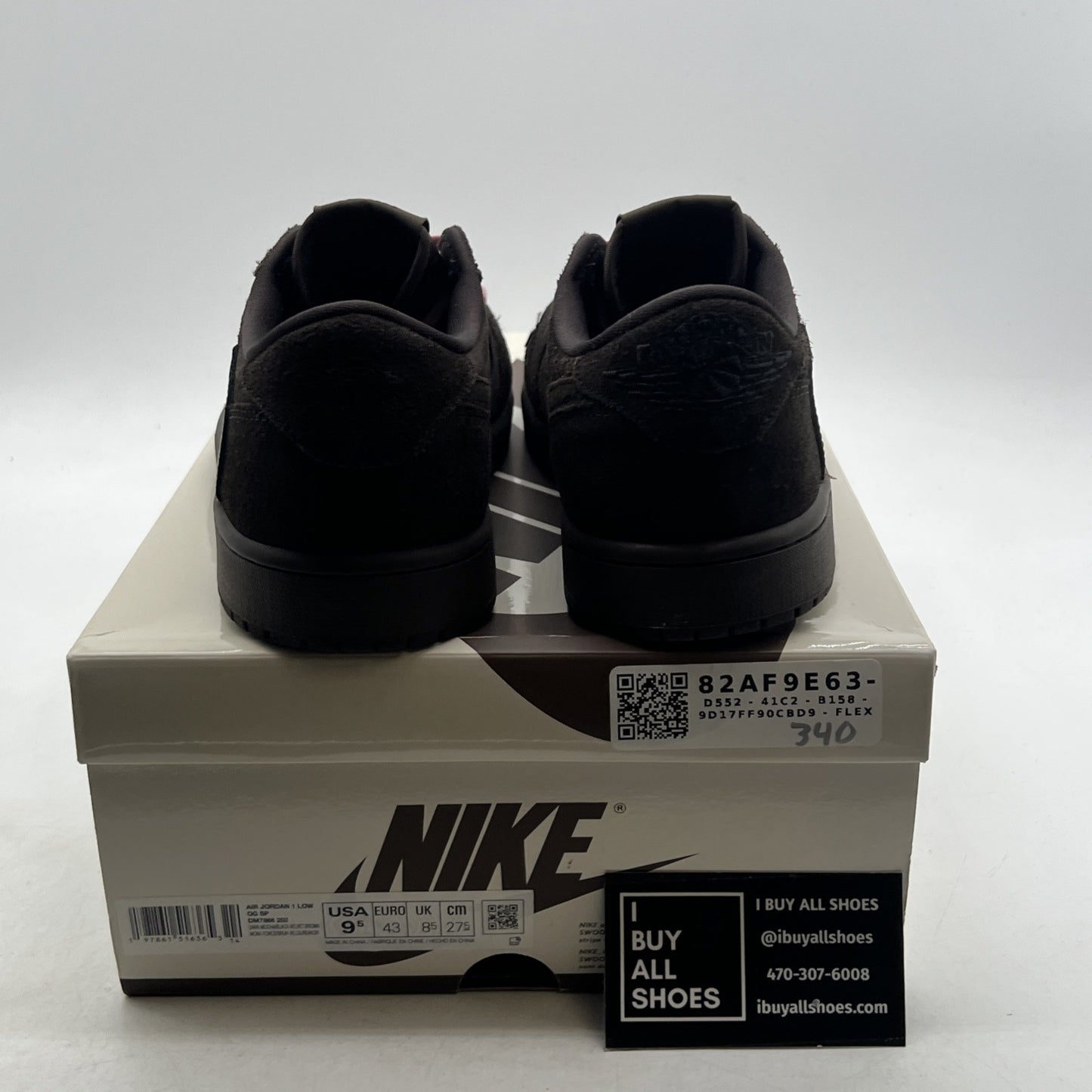 Size 9.5 - Travis Scott x Air Jordan 1 Retro OG SP Low Velvet Brown (DM7866-202)