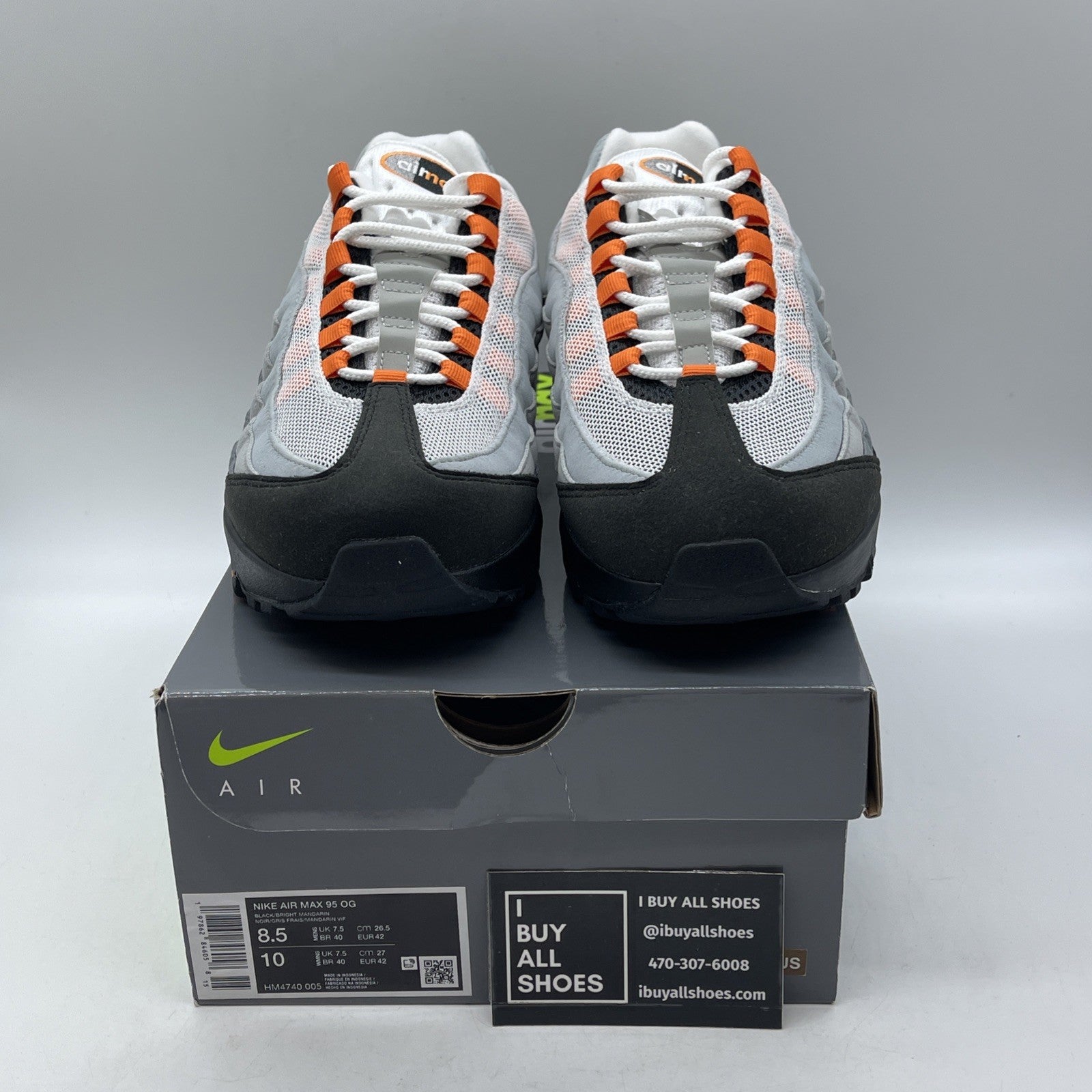 Size 8.5 - Nike Air Max 95 OG Big Bubble Bright Mandarin Orange 2.0 HM4740-101