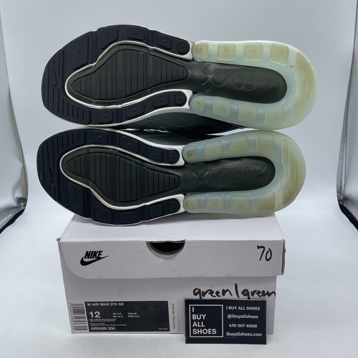 Size 12 - Nike Air Max 270 SE Sneakers Mica Sequoia (AR0499-300)