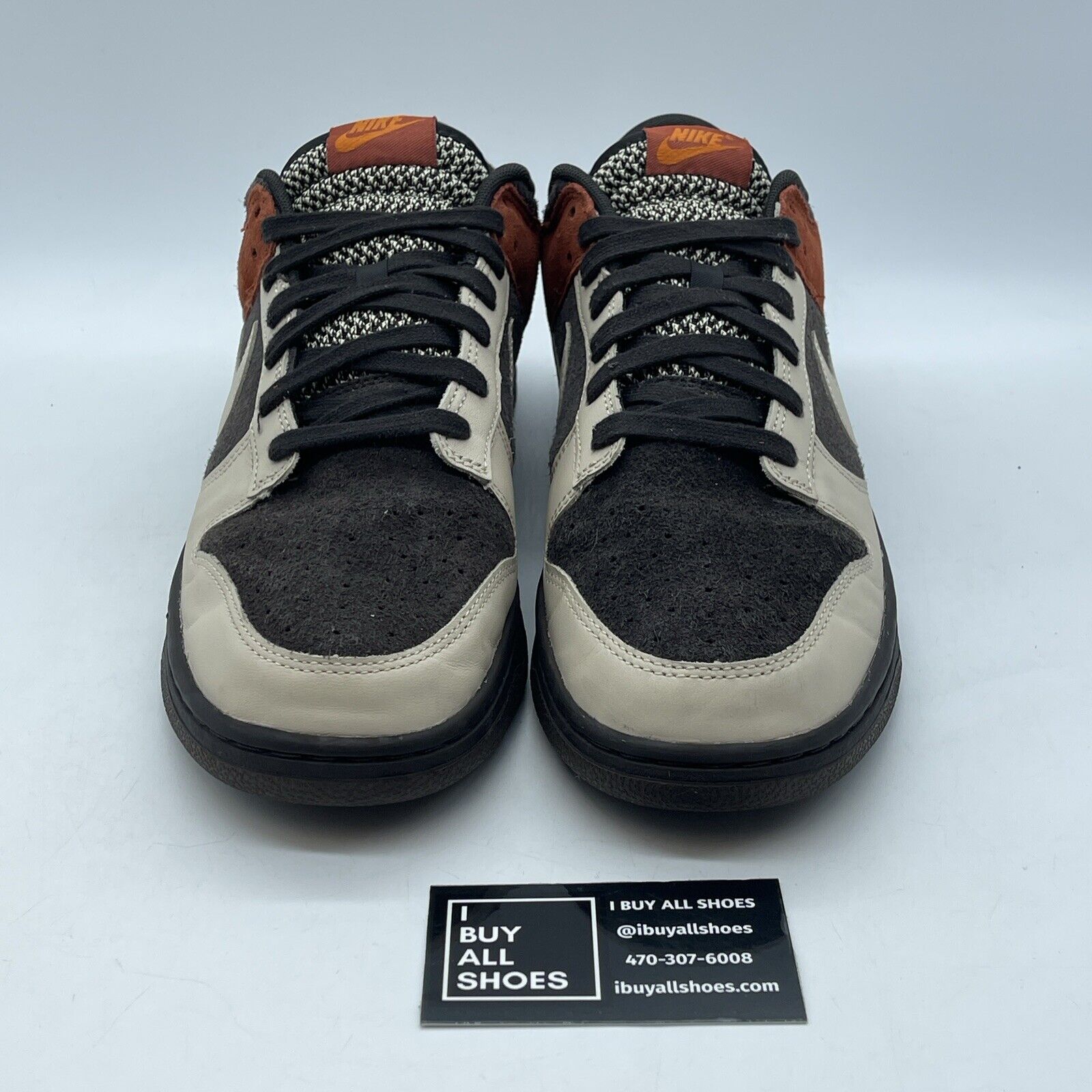 Size 12 - Nike Dunk Low Red Panda Black Brown Suede Leather (FV0395-200)