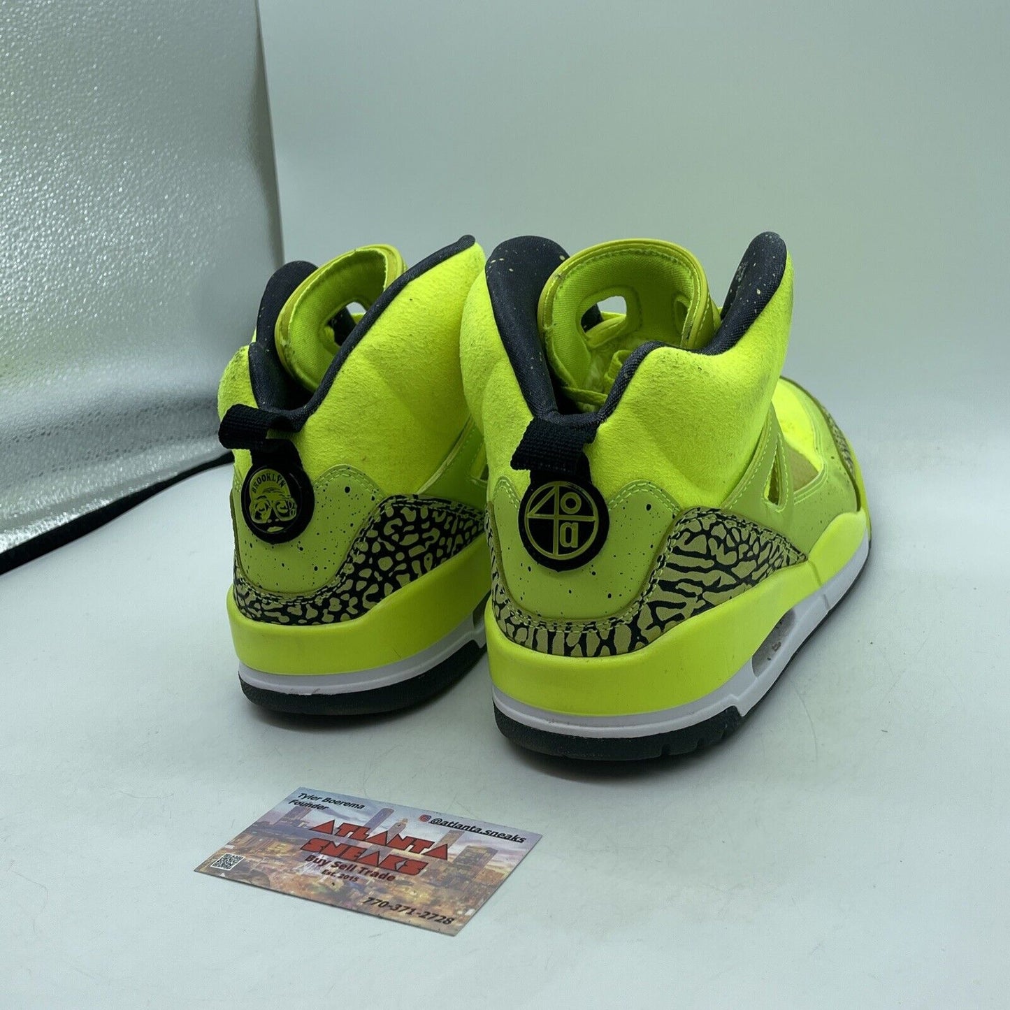 Size 10 - Jordan Spizike BHM Neon Green Black Suede Leather (579593-712)
