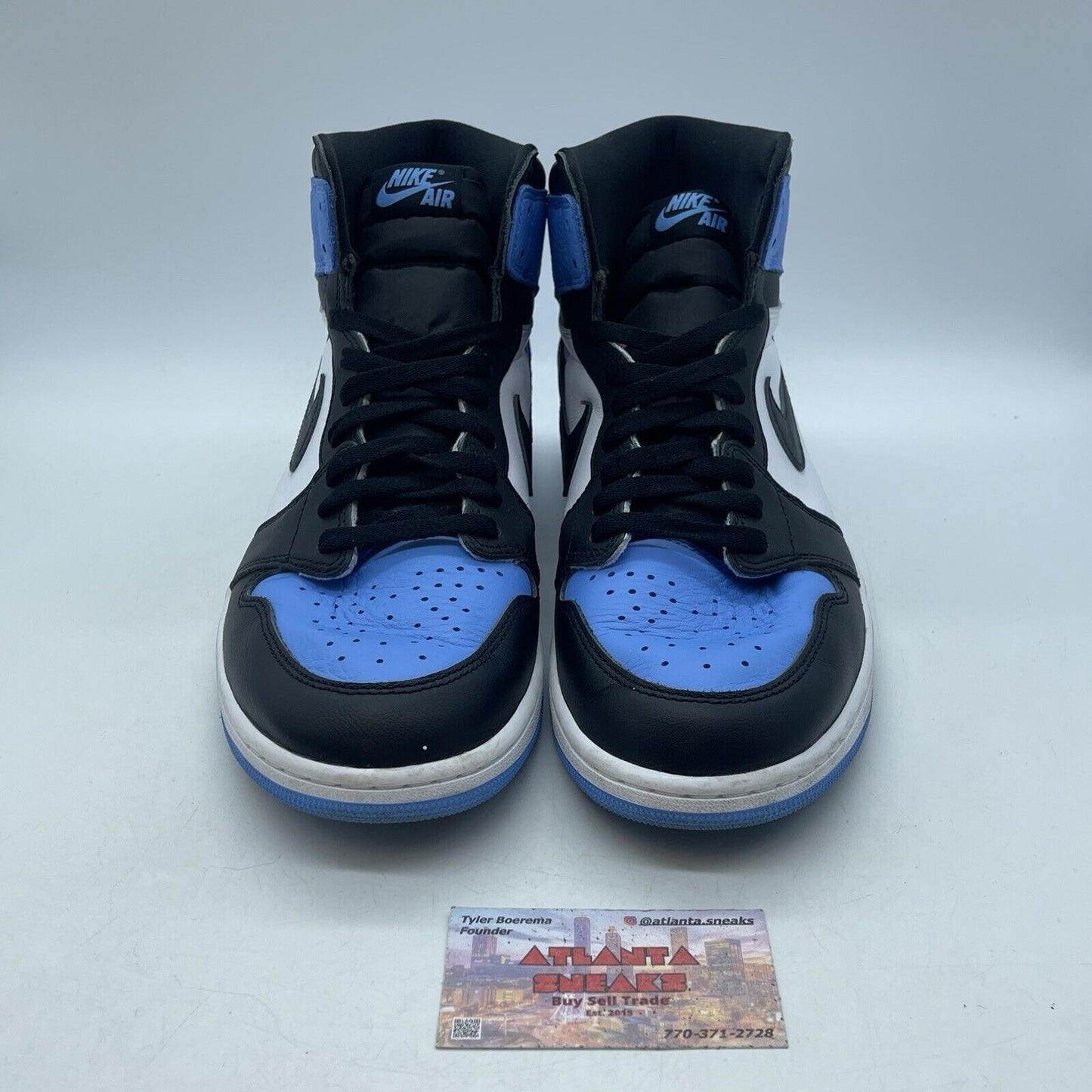 Size 12 - Jordan 1 Retro OG High UNC Toe Black White Blue Leather (DZ5485-400)