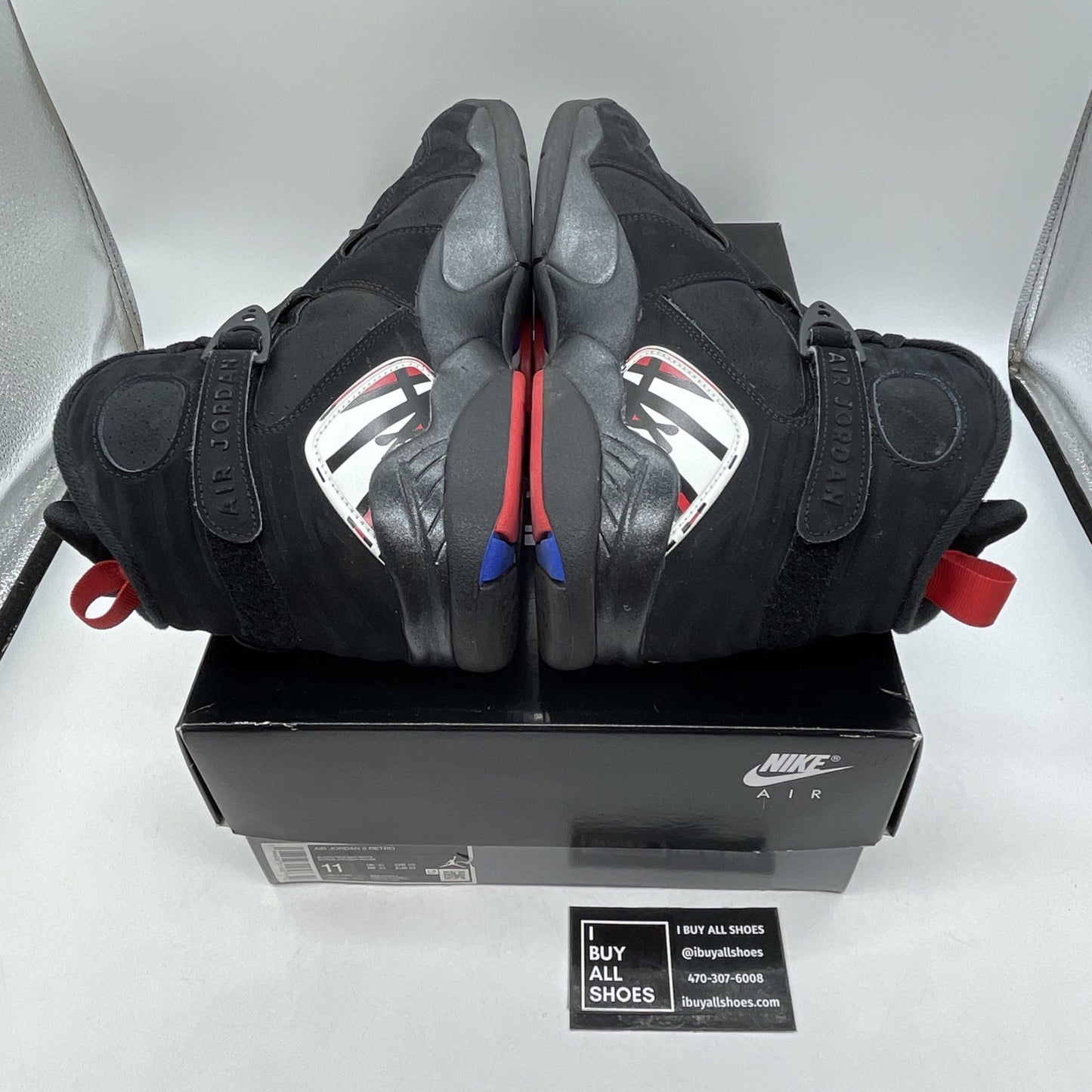 Size 11 - Jordan 8 Retro Mid Playoff Black Red White Suede (305381-062)