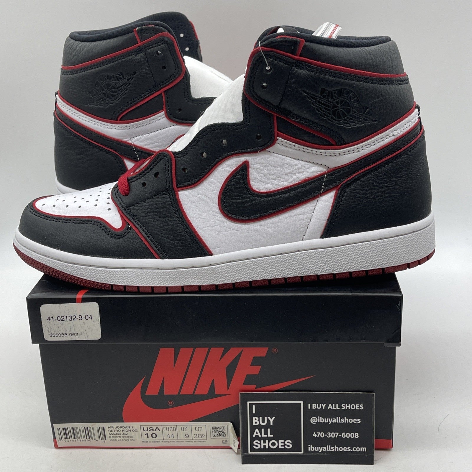 Size 10 - Air Jordan 1 Retro High OG Bloodline 2019 (555088-062)