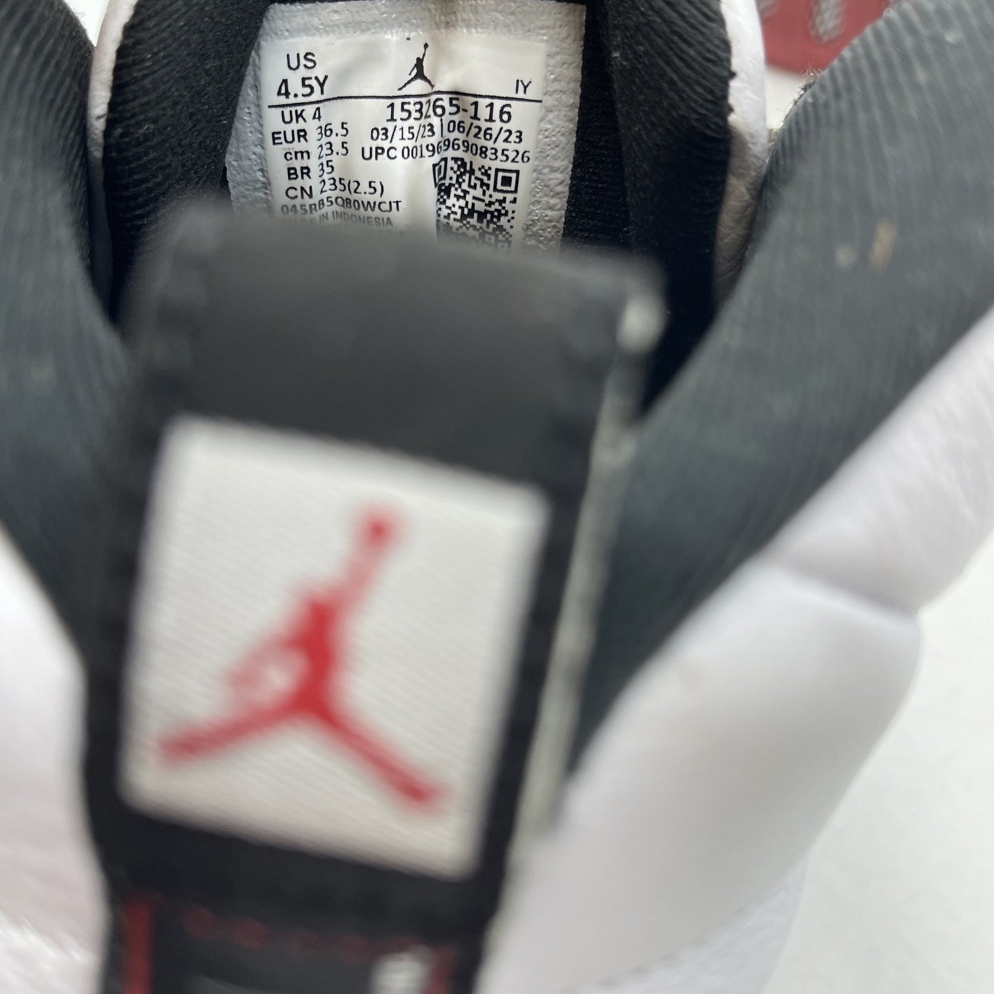 Size 4.5Y (GS) - Air Jordan 12 Retro Mid Cherry White Leather (153265-116)