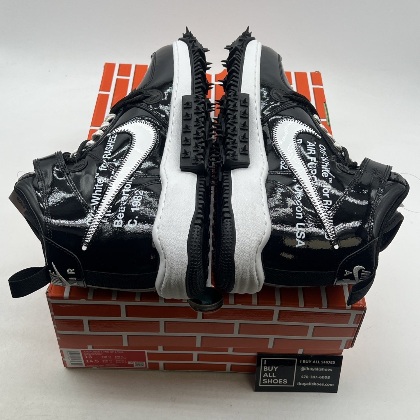 Size 13 - Nike Off-White x Air Force 1 SP Leather Mid Sheed (DR0500-001)
