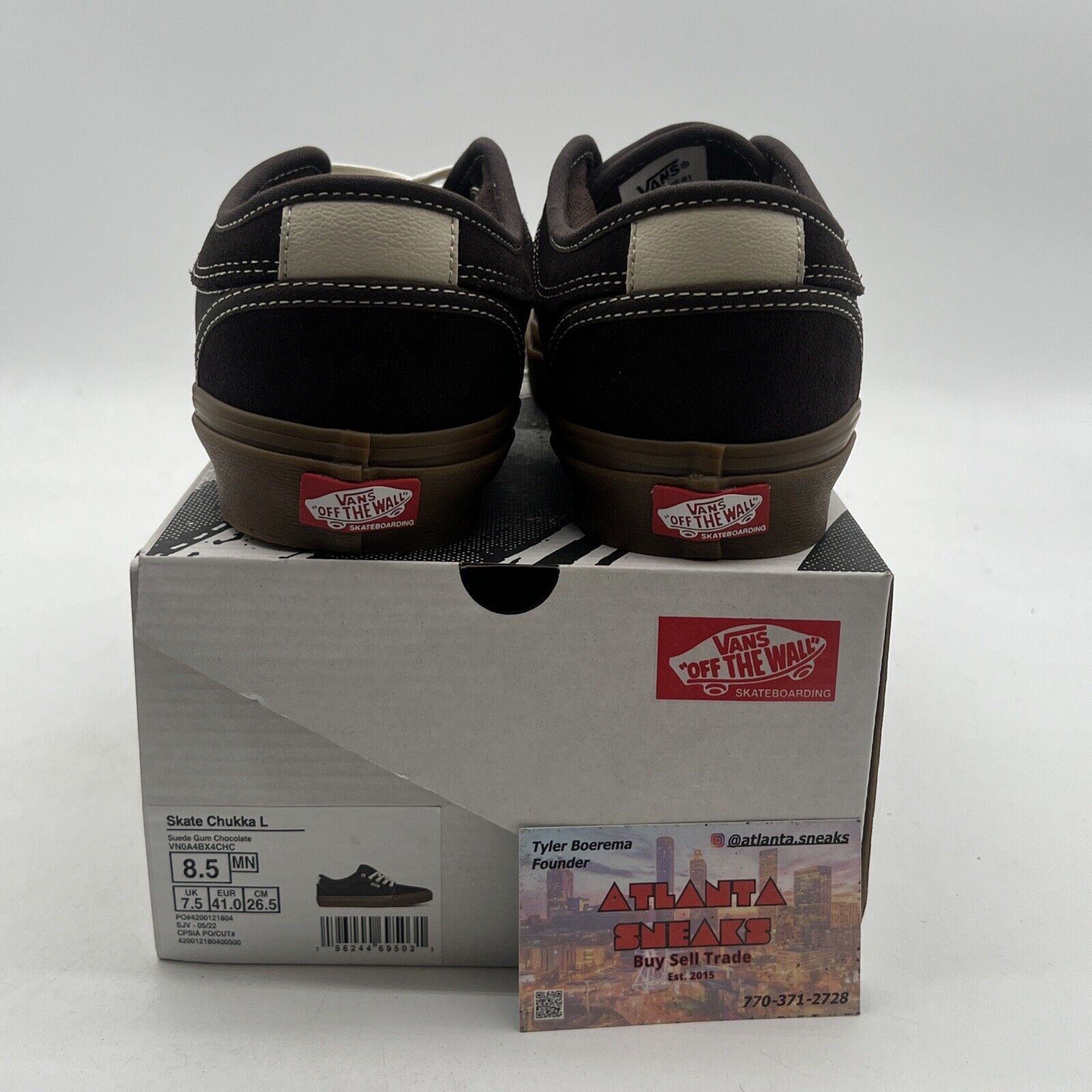 Size 8.5 - VANS Skate Chukka Low.  Dark Brown/gum.