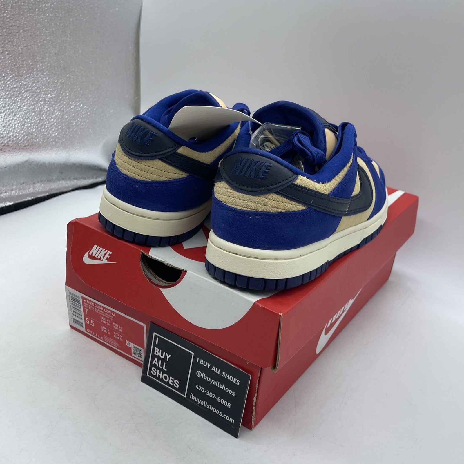 Size 7W - Nike Dunk LX Low Blue Suede (DV7411-400)