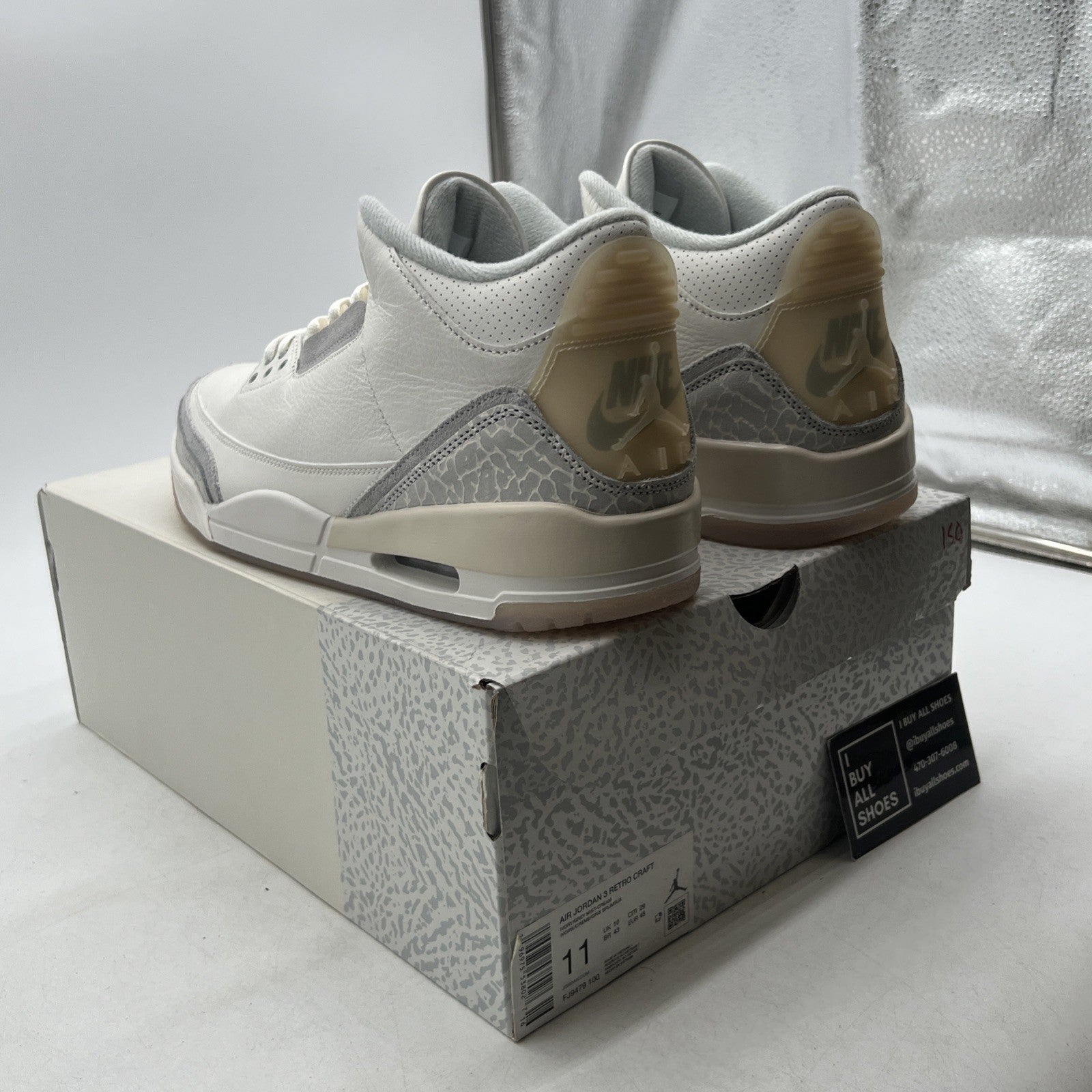 Size 11 - Air Jordan 3 Retro Ivory Grey White Suede Leather (FJ9579-100)